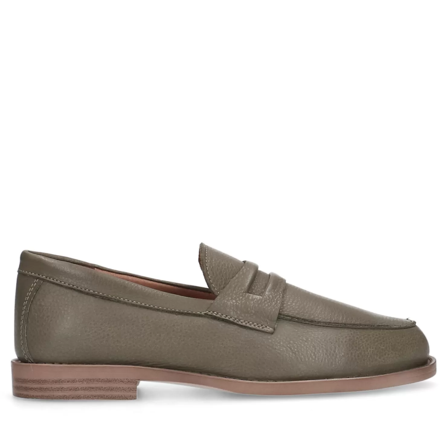 Fashion Sacha Donkergroene Leren Penny Loafers