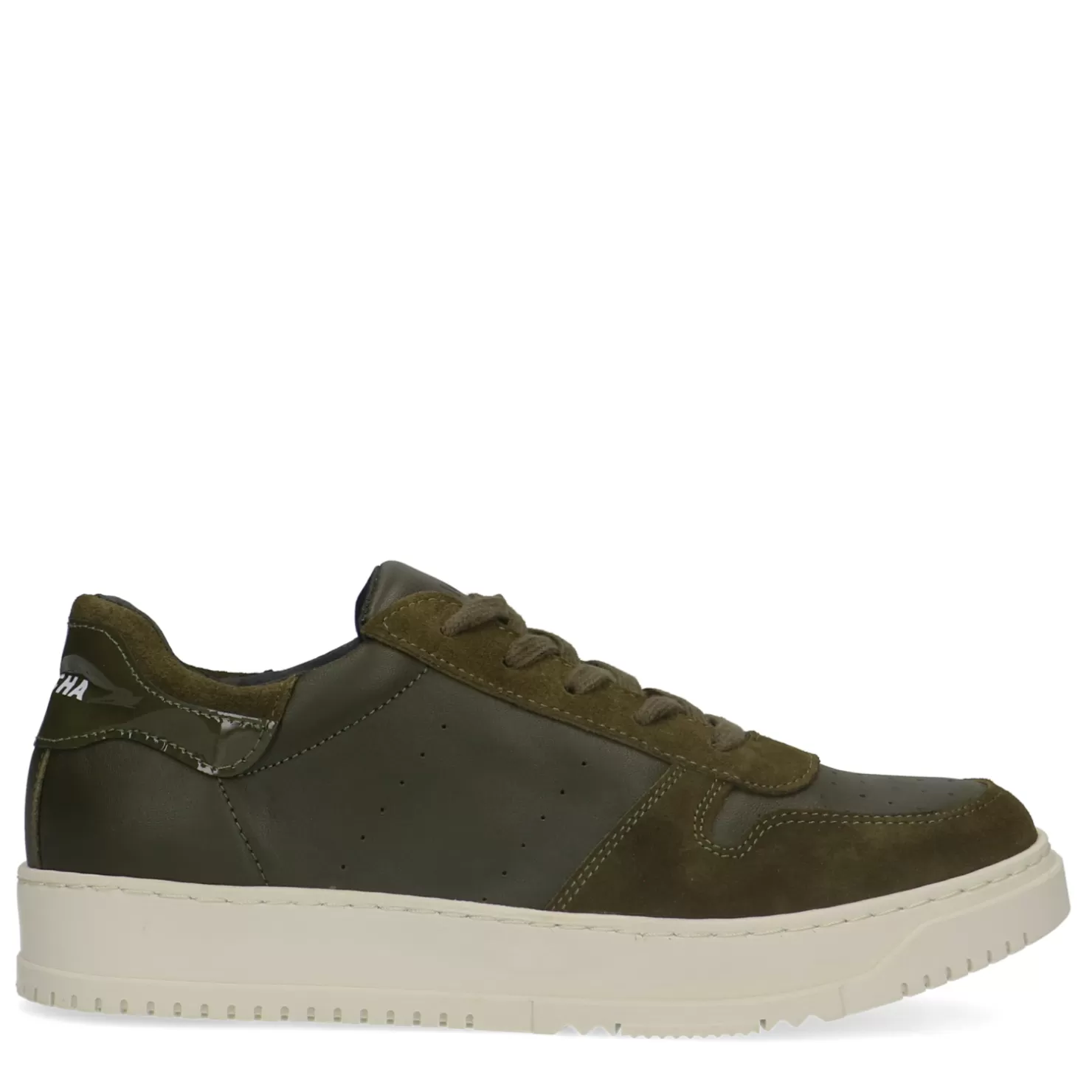 Sale Sacha Donkergroene Leren Sneakers