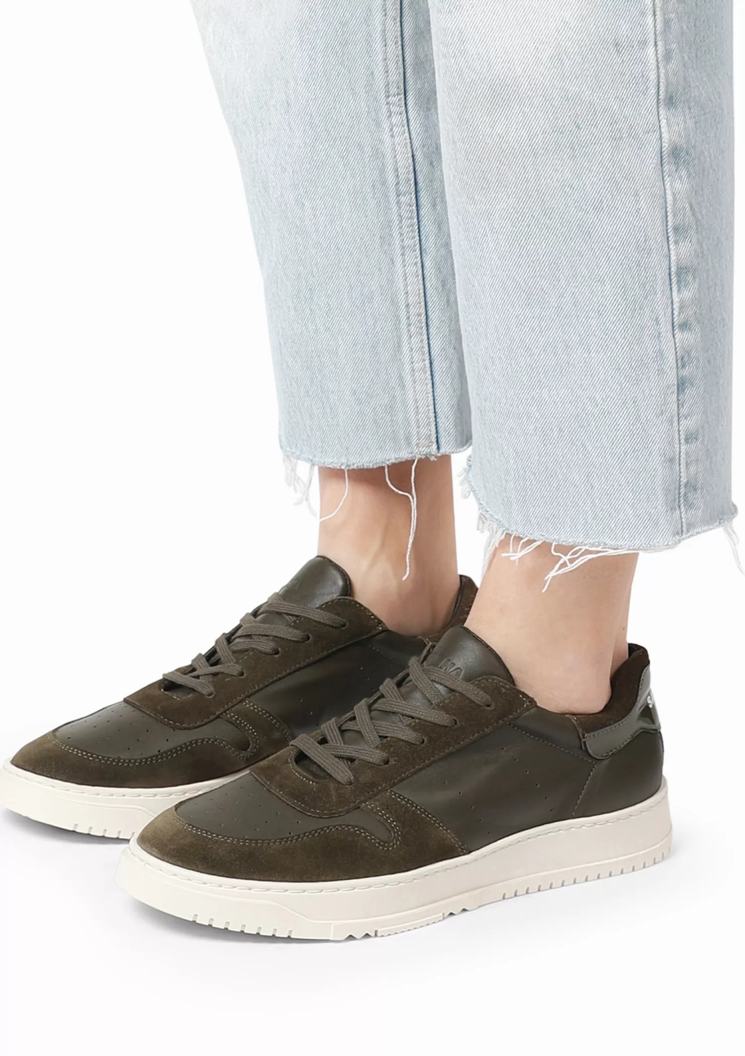 Sale Sacha Donkergroene Leren Sneakers