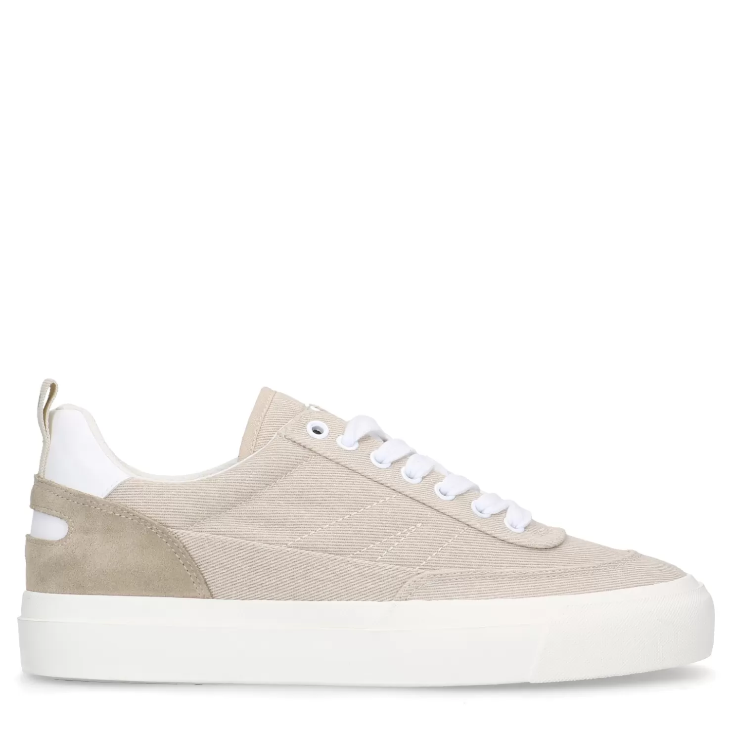 Outlet Sacha Goliath Beige Textiel Sneakers Met Suede