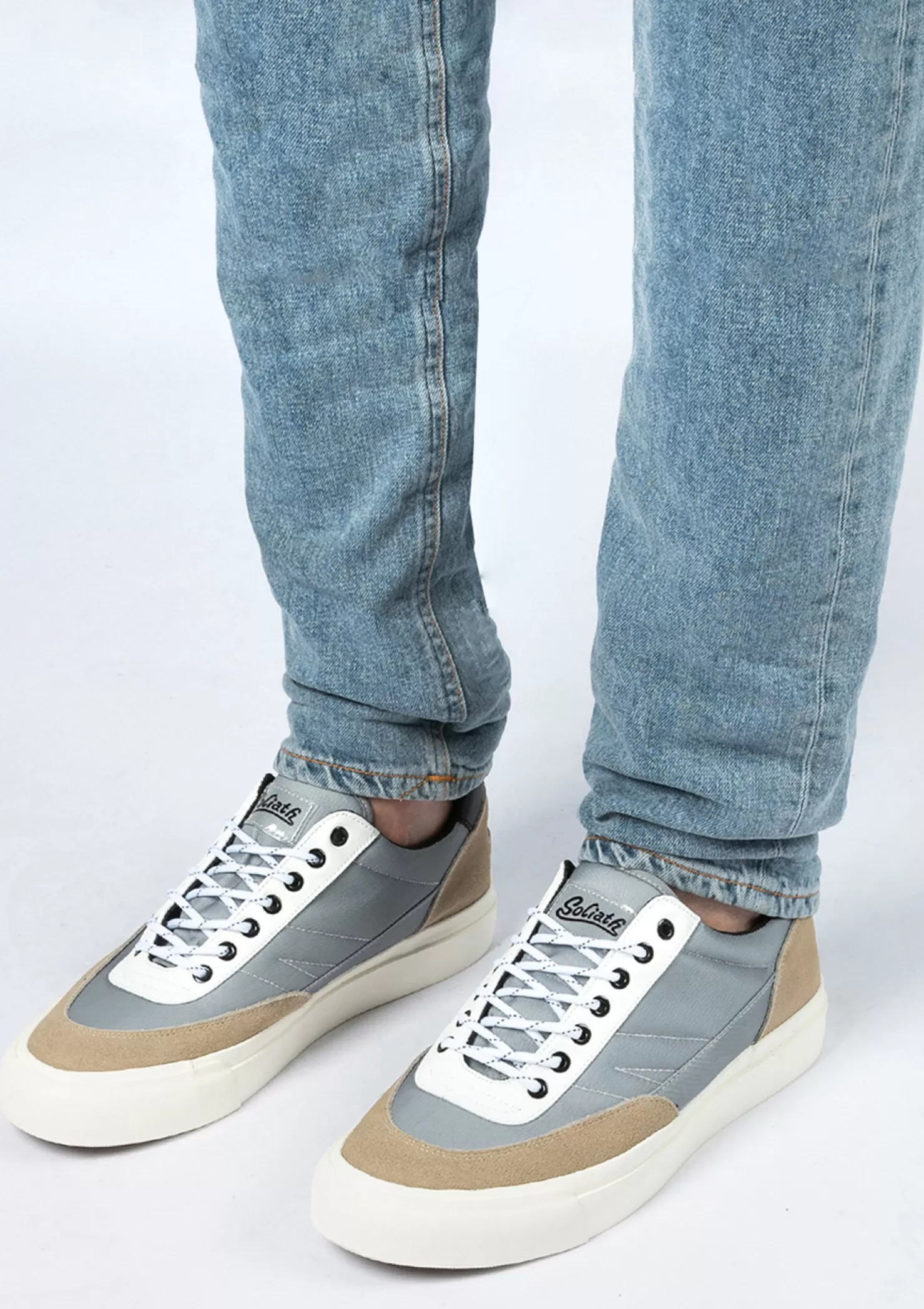 Online Sacha Goliath Grijze Nylon Sneakers Met Suede