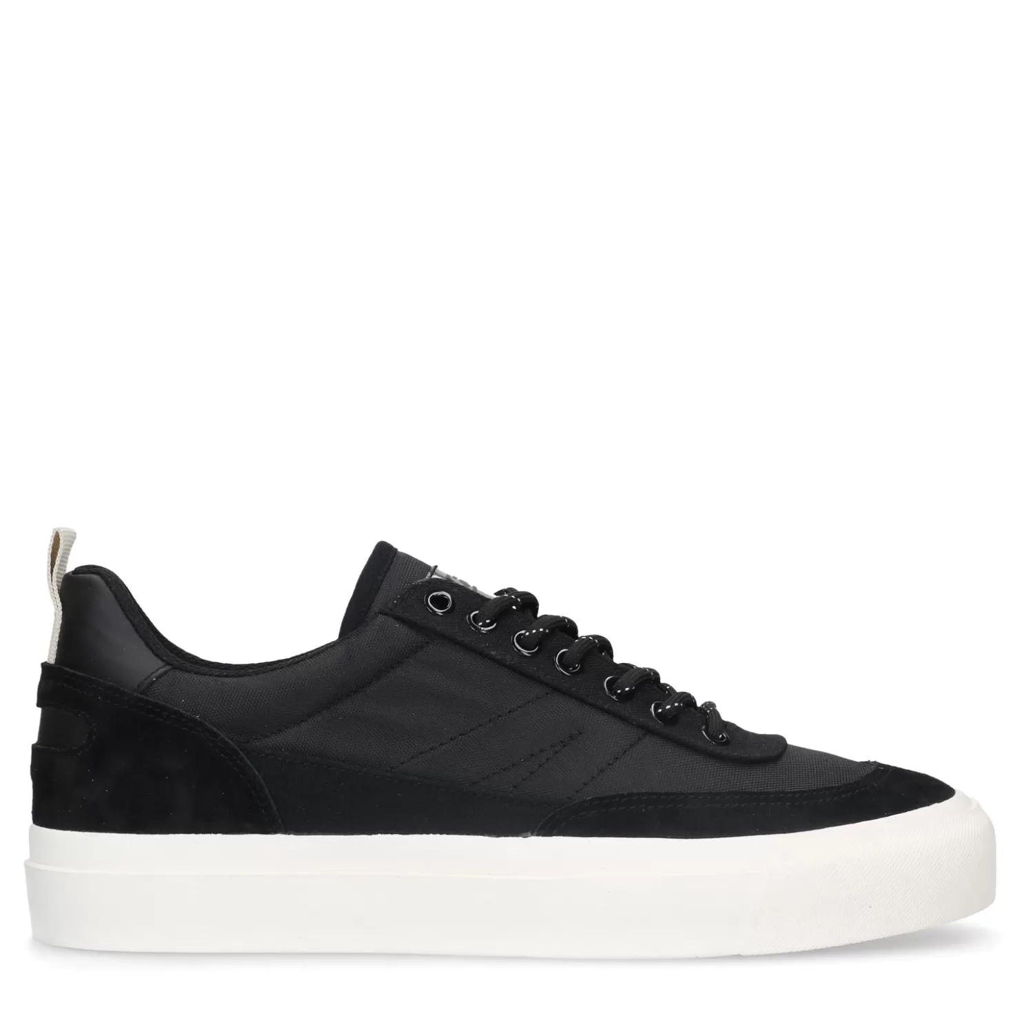 Fashion Sacha Goliath Zwarte Nylon Sneakers Met Suede