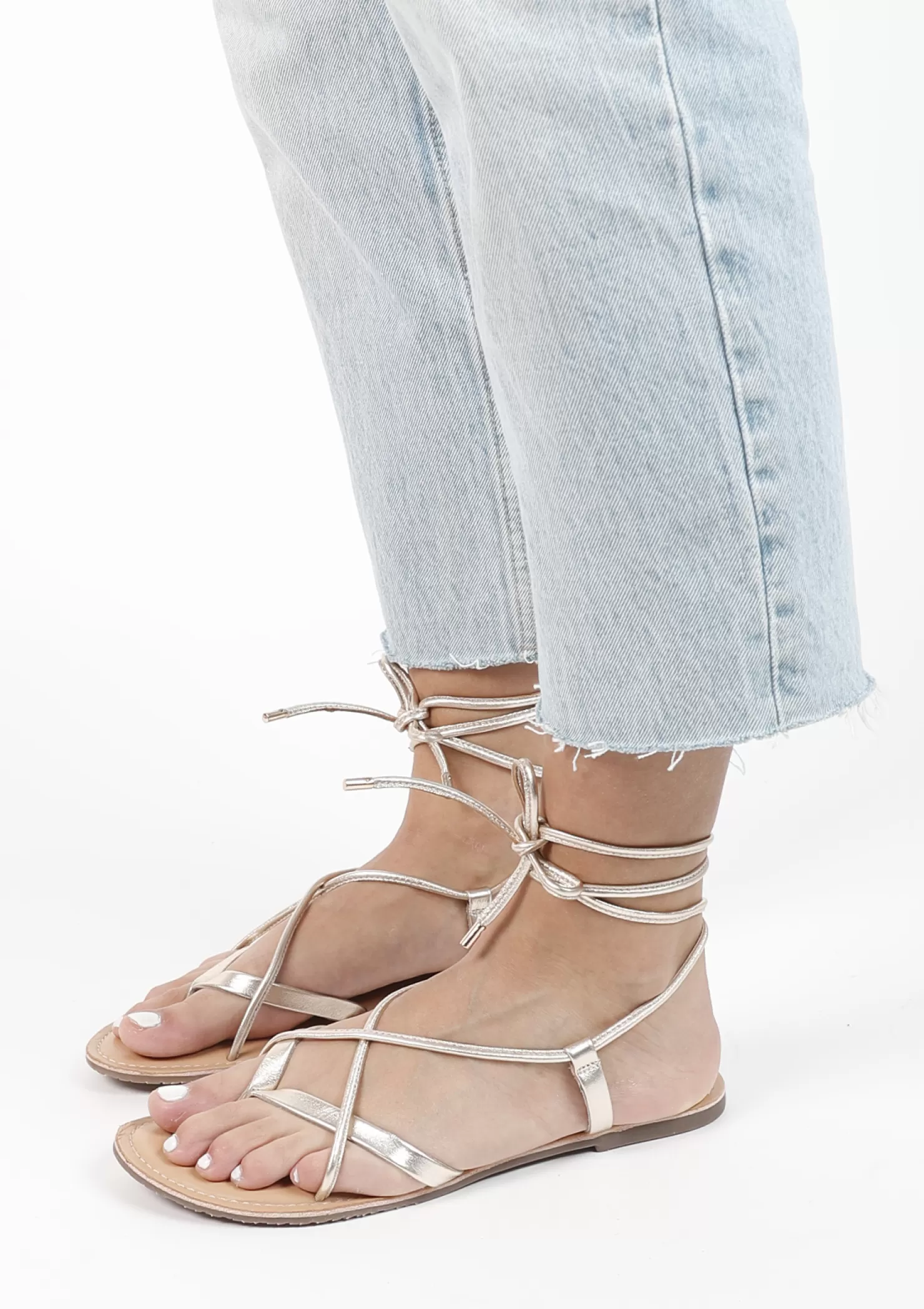 Flash Sale Sacha Gouden Leren Sandalen