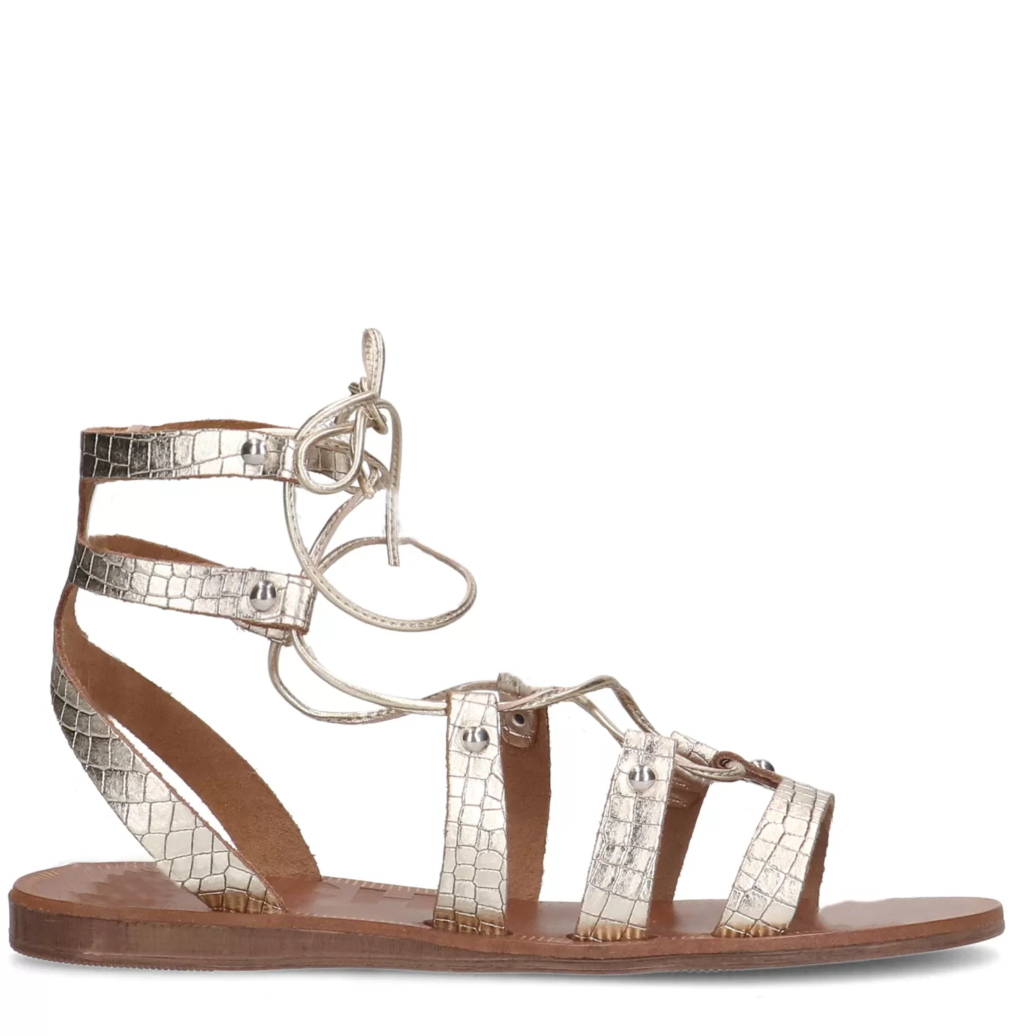 Hot Sacha Gouden Leren Sandalen