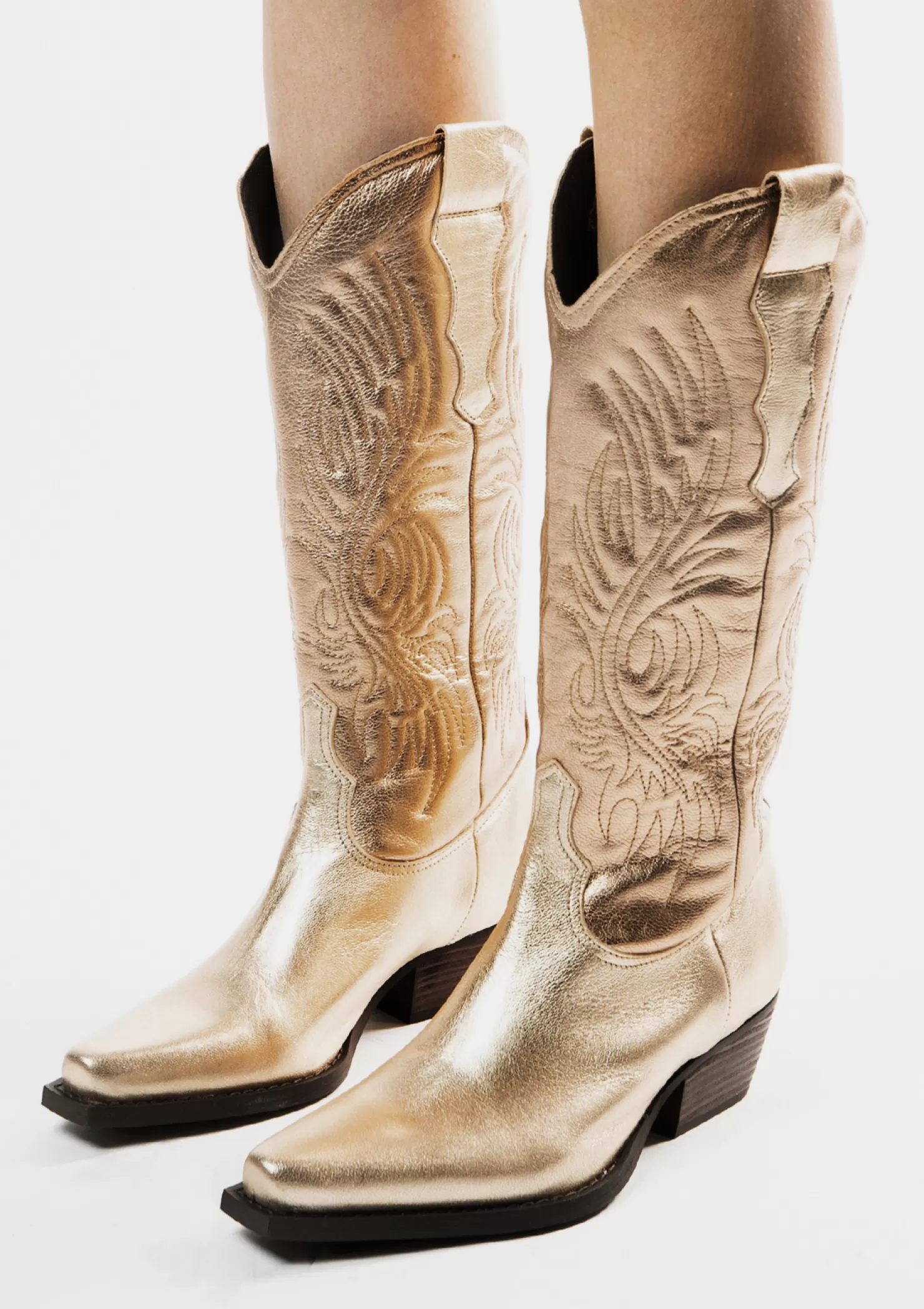 Discount Sacha Gouden Metallic Cowboylaarzen