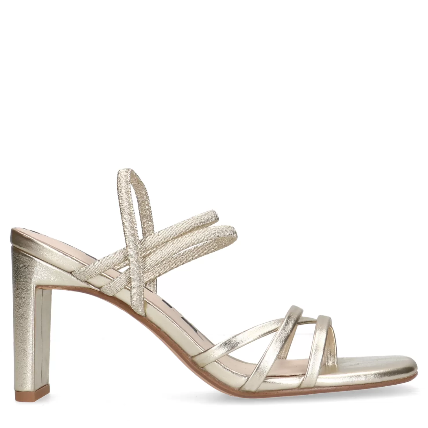 Cheap Sacha Gouden Metallic Hak Sandalen Met Bandjes