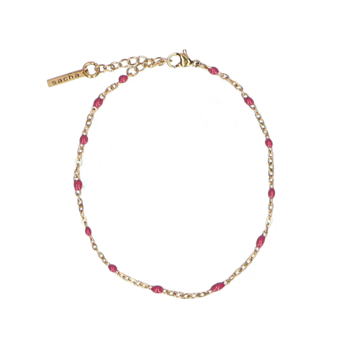 Best Sale Sacha Goudkleurige Armband Met Roze Kraaltjes