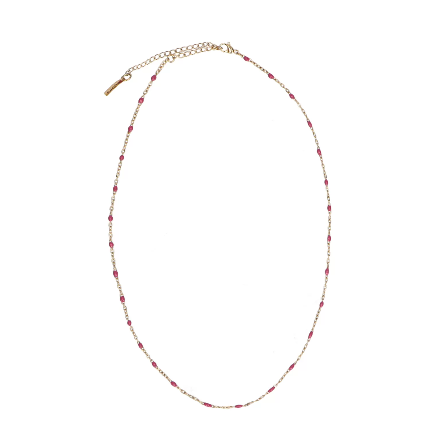 Hot Sacha Goudkleurige Ketting Met Roze Kraaltjes