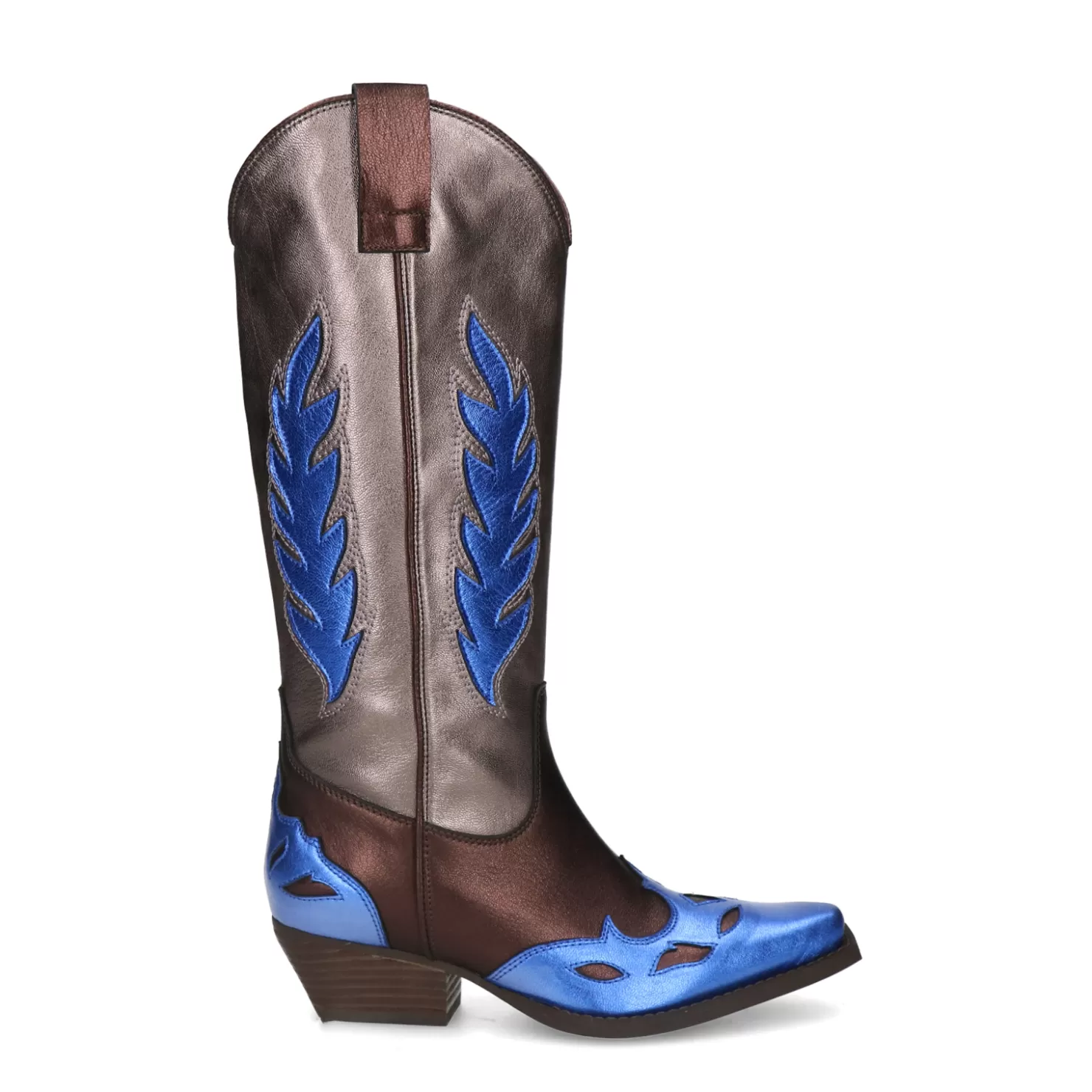 Flash Sale Sacha Grijs Metallic Cowboylaarzen Met Blauwe Details