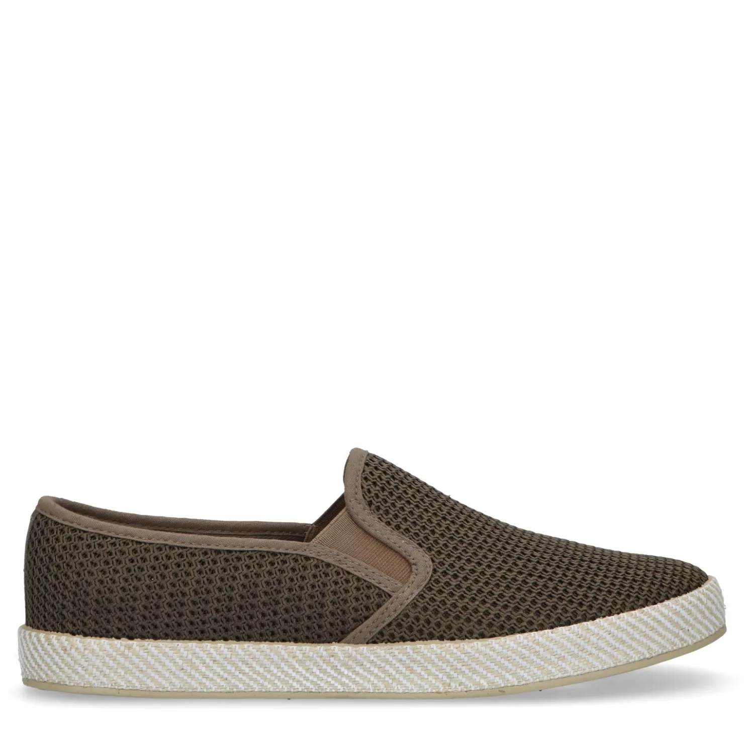 Best Sacha Groene Canvas Loafers Met Geweven Touwzool