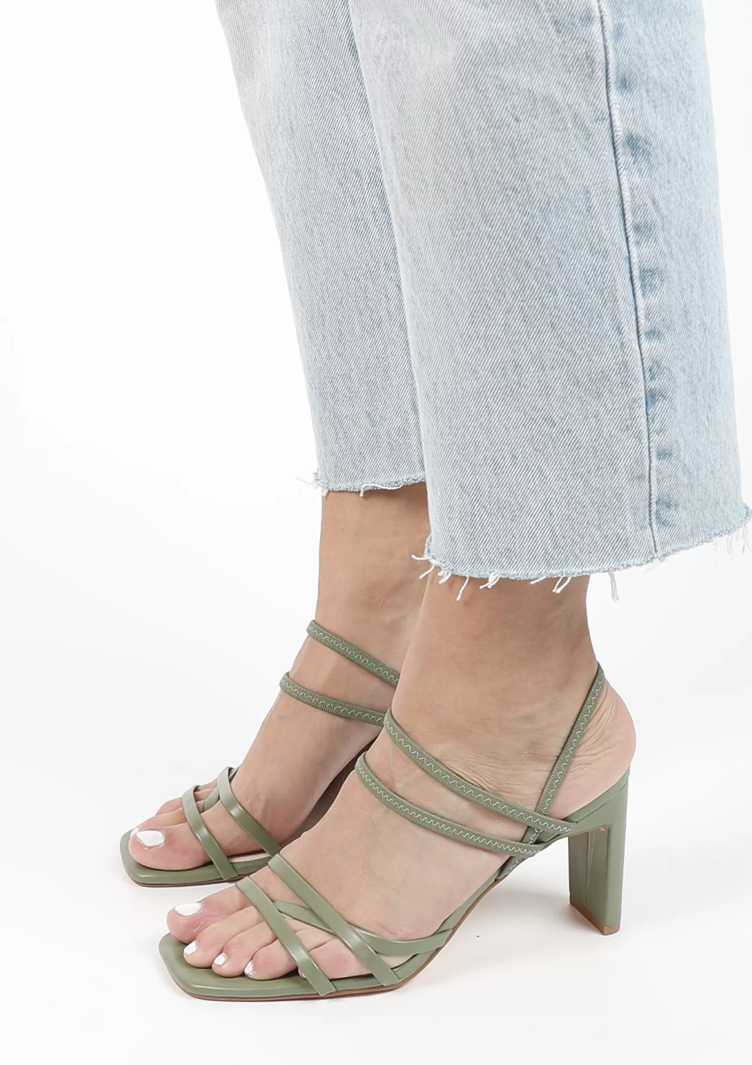 Flash Sale Sacha Groene Hak Sandalen Met Bandjes