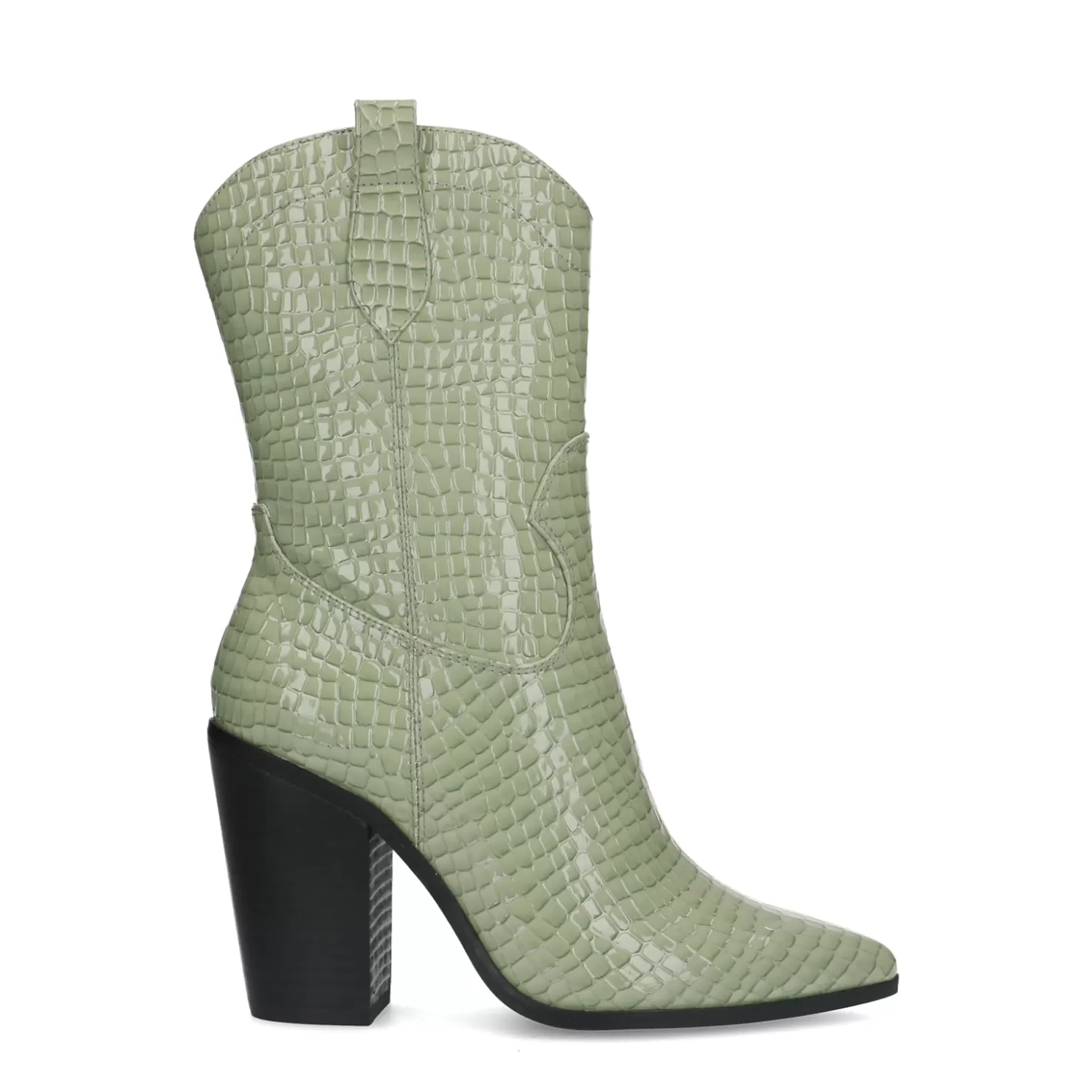 Outlet Sacha Groene Lage Croco Cowboylaarzen