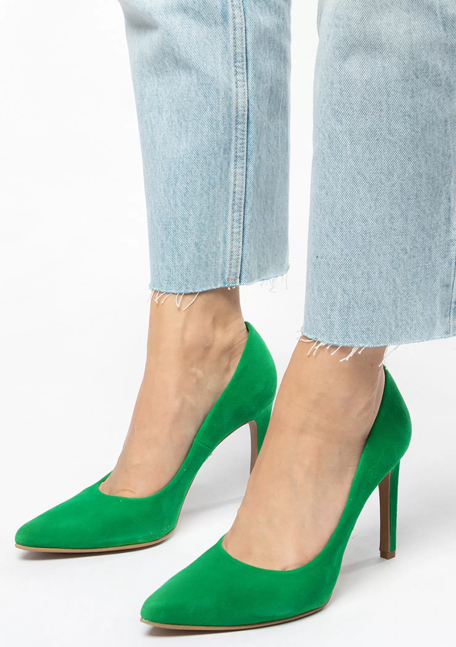 Best Sacha Groene Suede Pumps