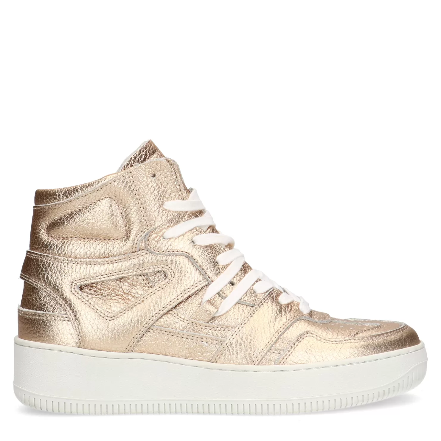 Hot Sacha Hoge Gouden Leren Sneakers