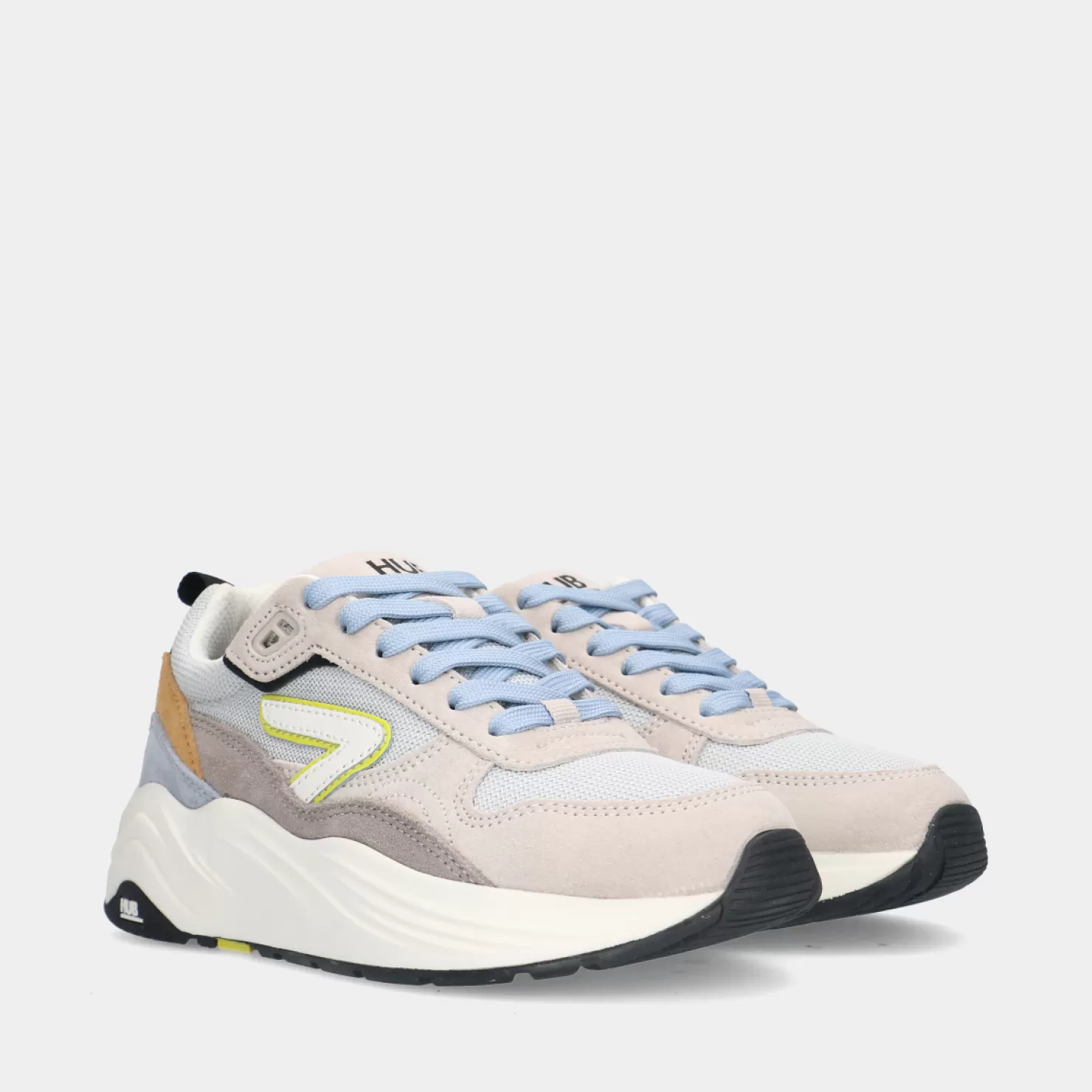 Outlet Sacha Hub Glide S43 Ice/Off White/Bitter Lemon Dames Sneakers