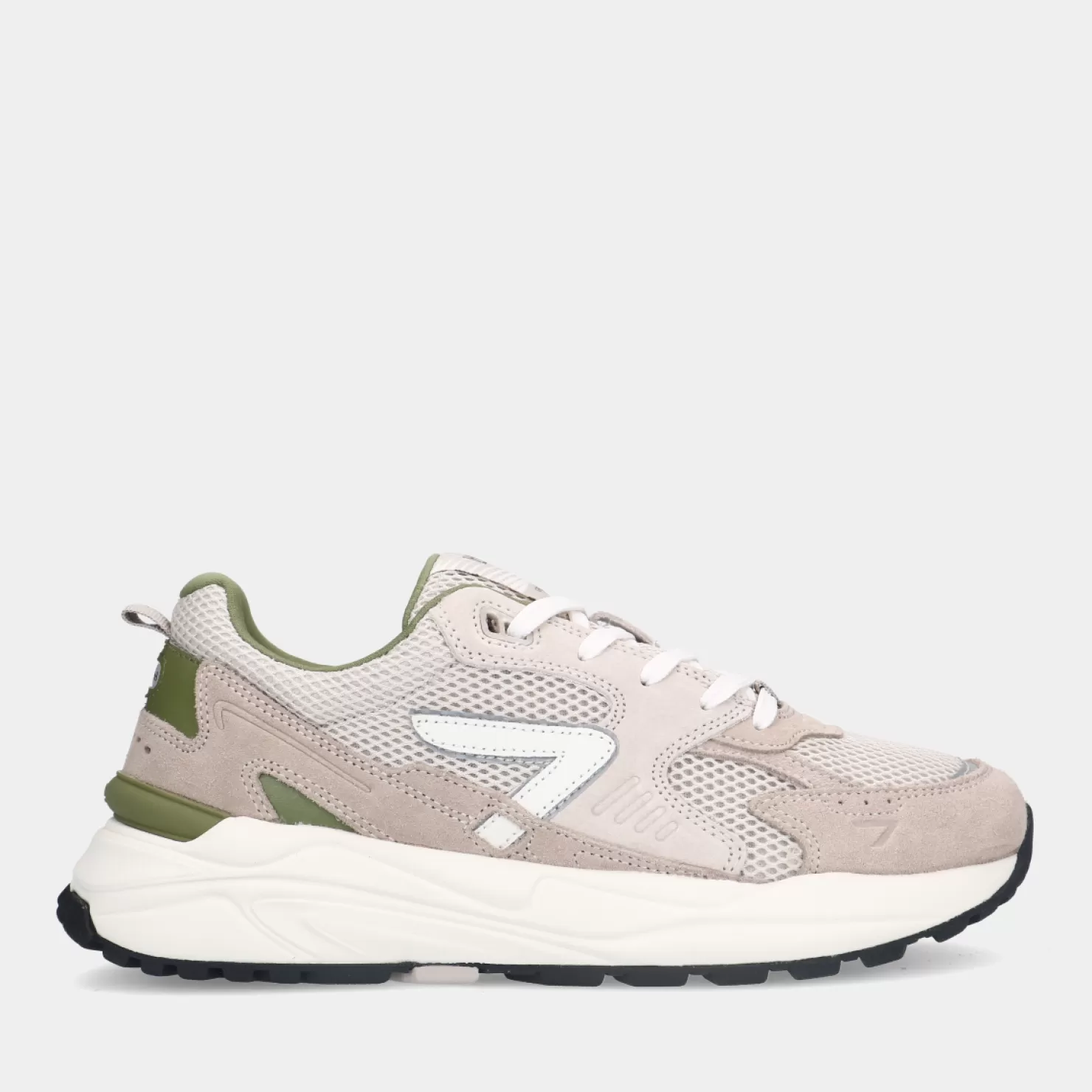 Store Sacha Hub Grid-M S48 Light Beige/Off White/Moss Green Heren Sneakers