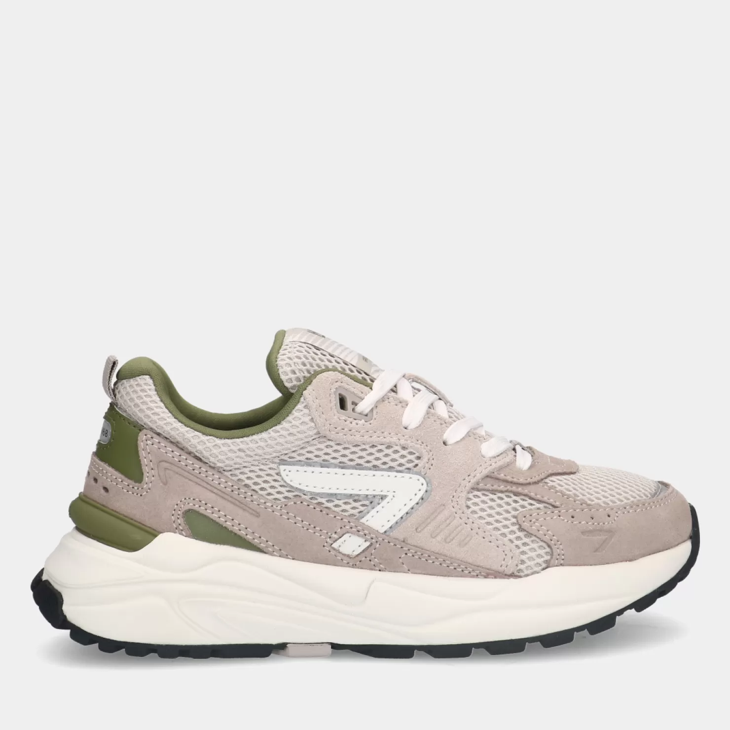 Cheap Sacha Hub Grid-W S48 Light Beige/Off White/Moss Green Dames Sneakers