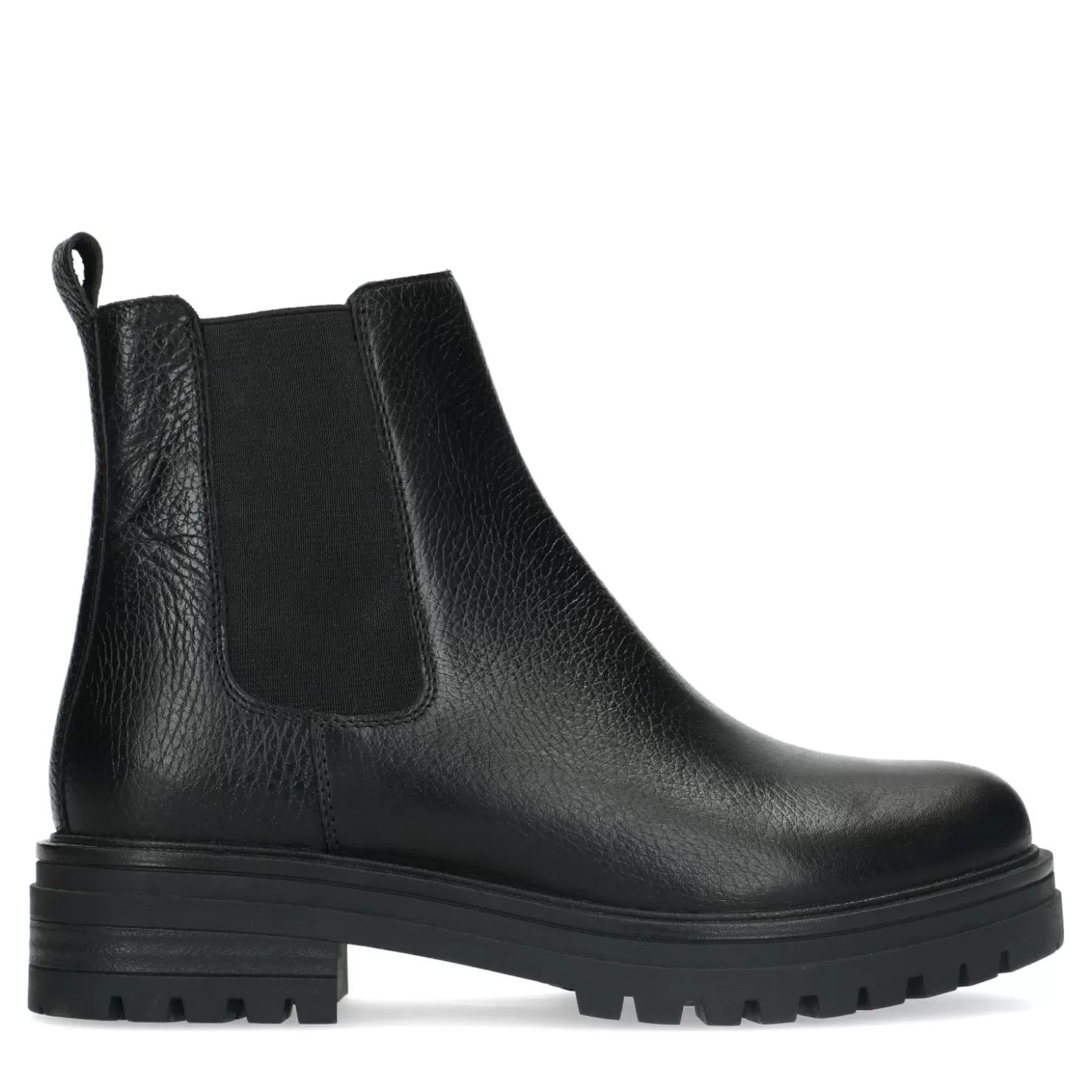 New Sacha Korte Zwarte Leren Chelsea Boots