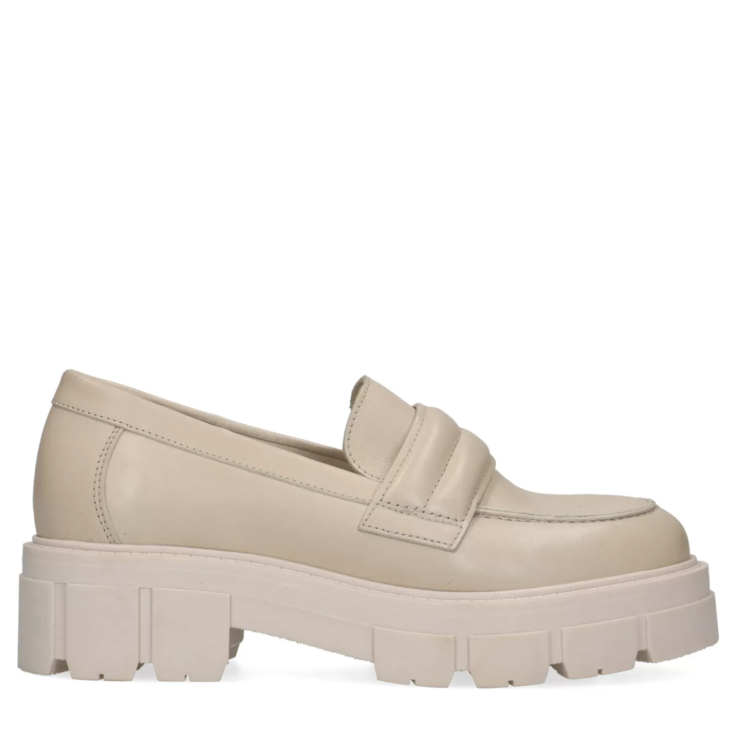 Shop Sacha Latte Leren Loafers