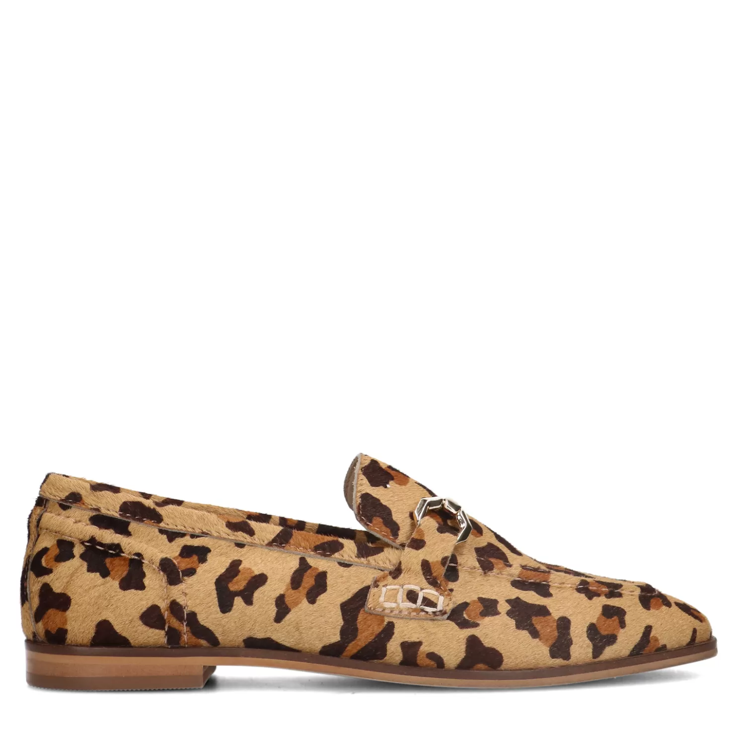 Cheap Sacha Leren Luipaardprint Loafers Met Goudkleurige Gesp