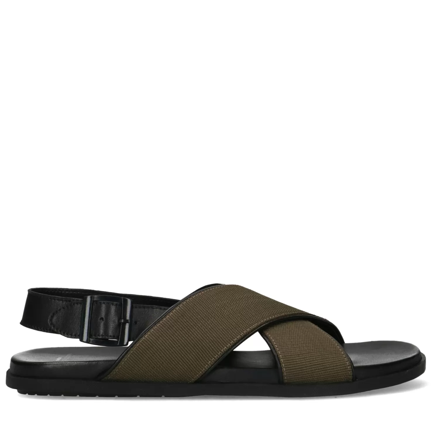 Store Sacha Leren Sandalen Met Groene Banden