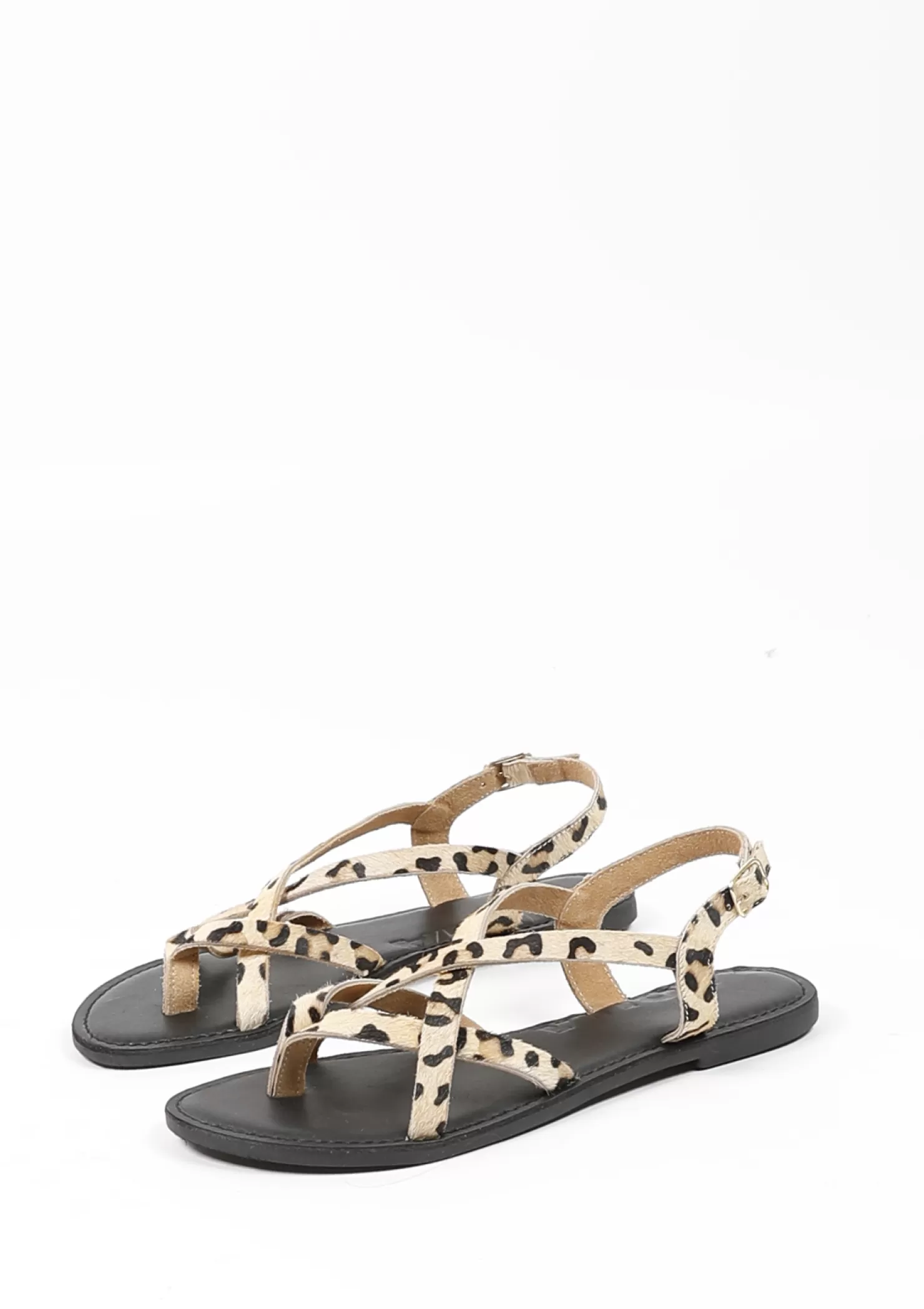 Cheap Sacha Leren Sandalen Met Luipaardprint