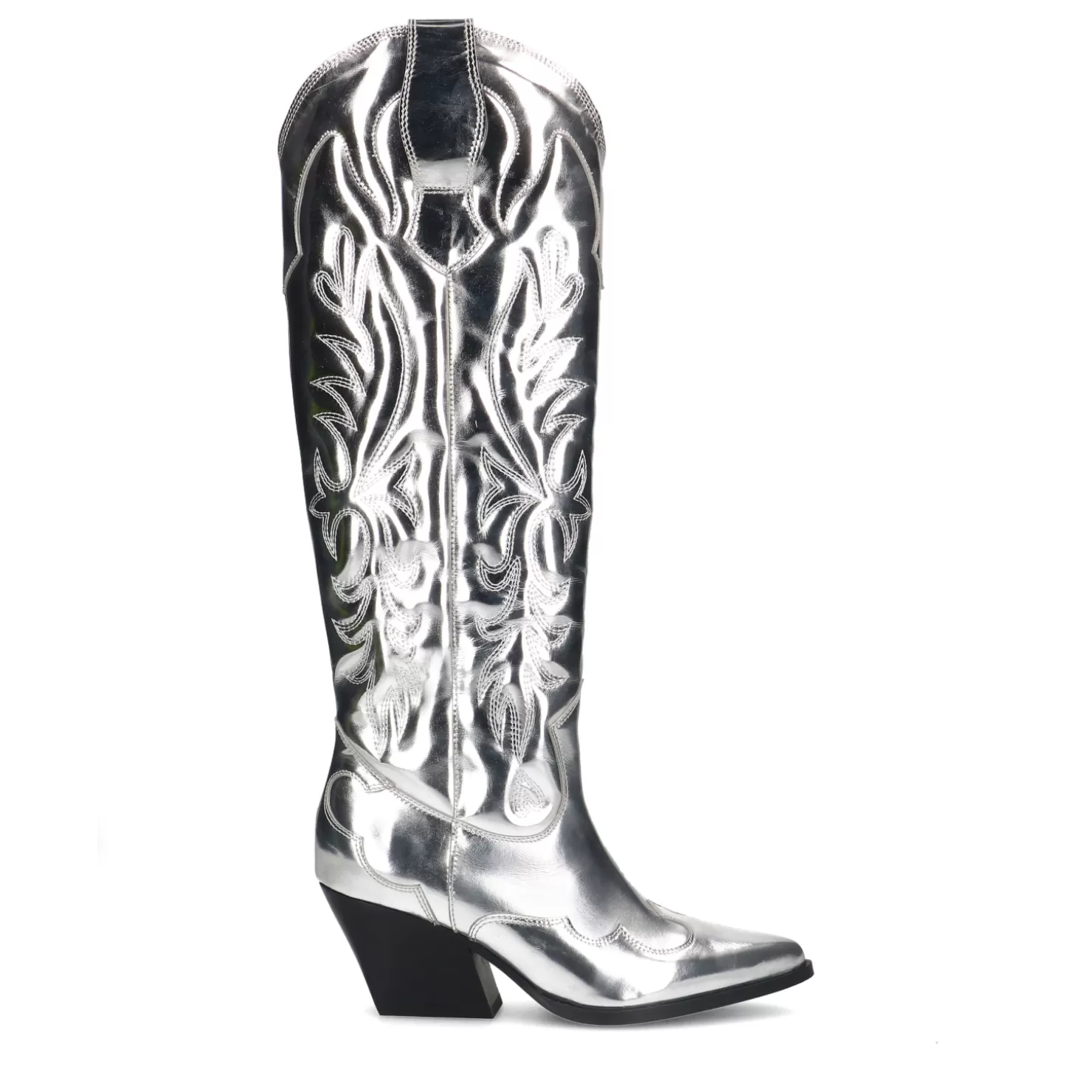 Outlet Sacha Limited Edition - Zilveren Metallic Cowboylaarzen