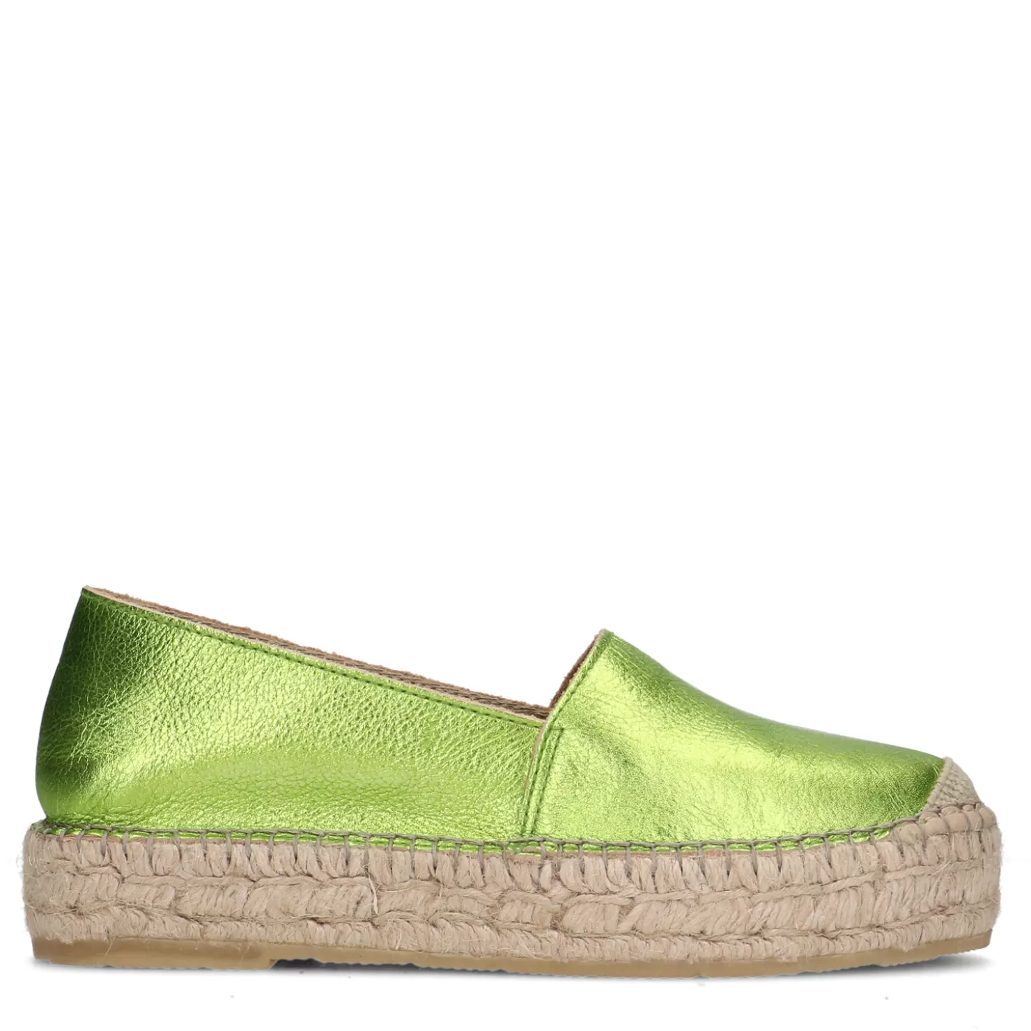 Cheap Sacha Metallic Groene Leren Espadrilles