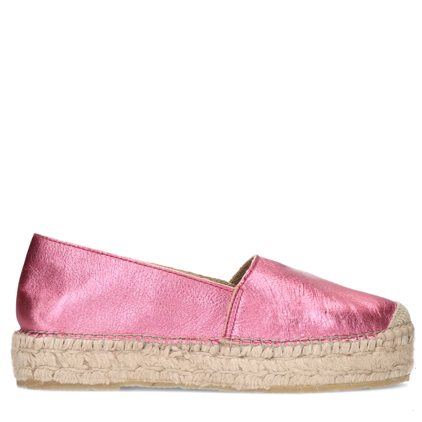 Online Sacha Metallic Roze Leren Espadrilles