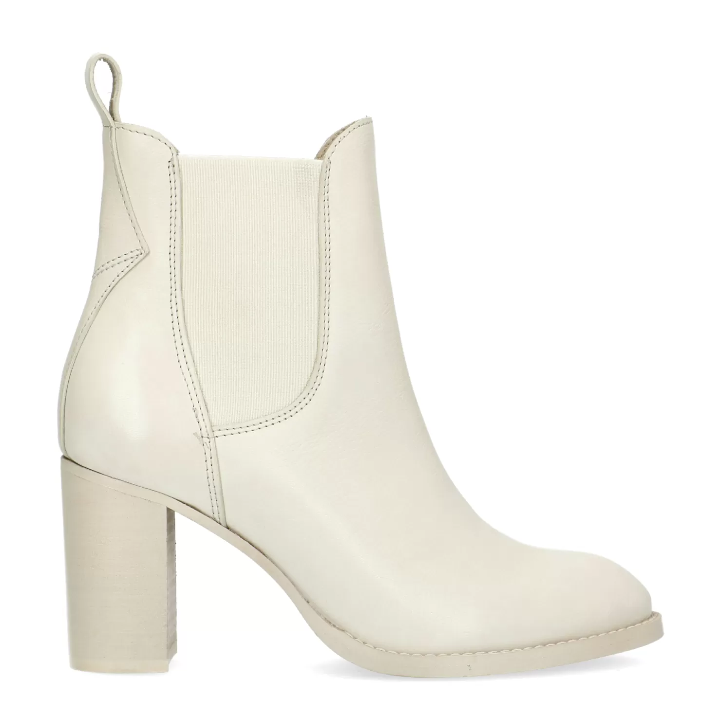 Best Sale Sacha Off White Leren Chelsea Boots Met Hak