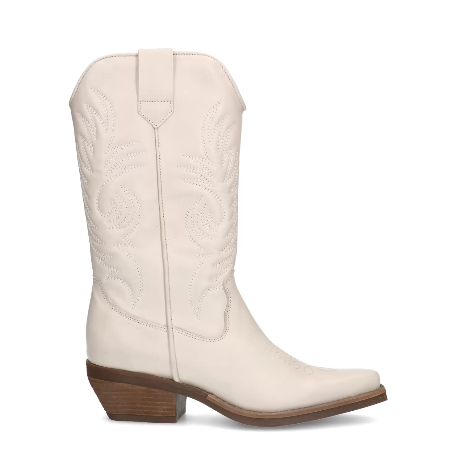 New Sacha Off White Leren Cowboylaarzen