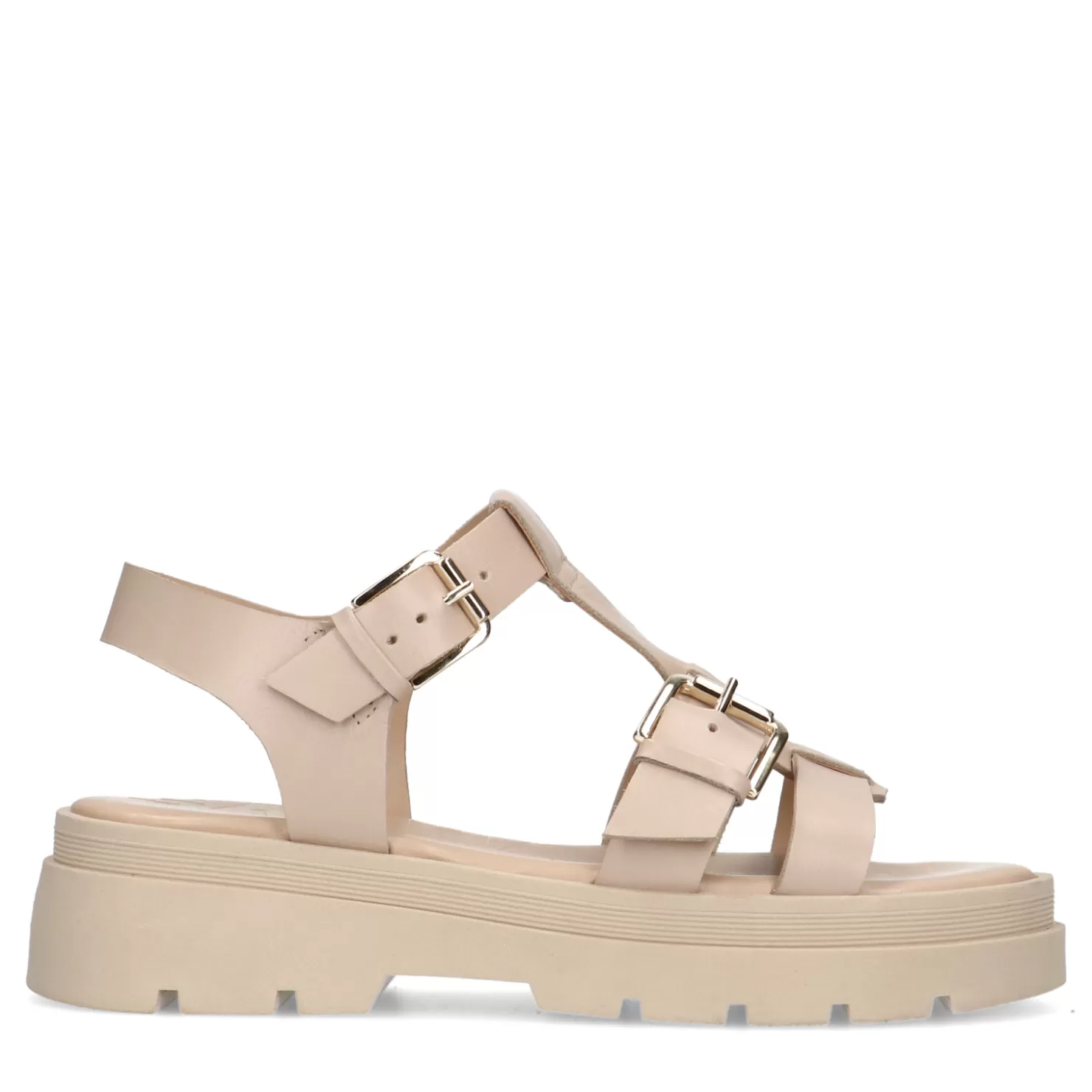 Fashion Sacha Off White Leren Plateau Sandalen