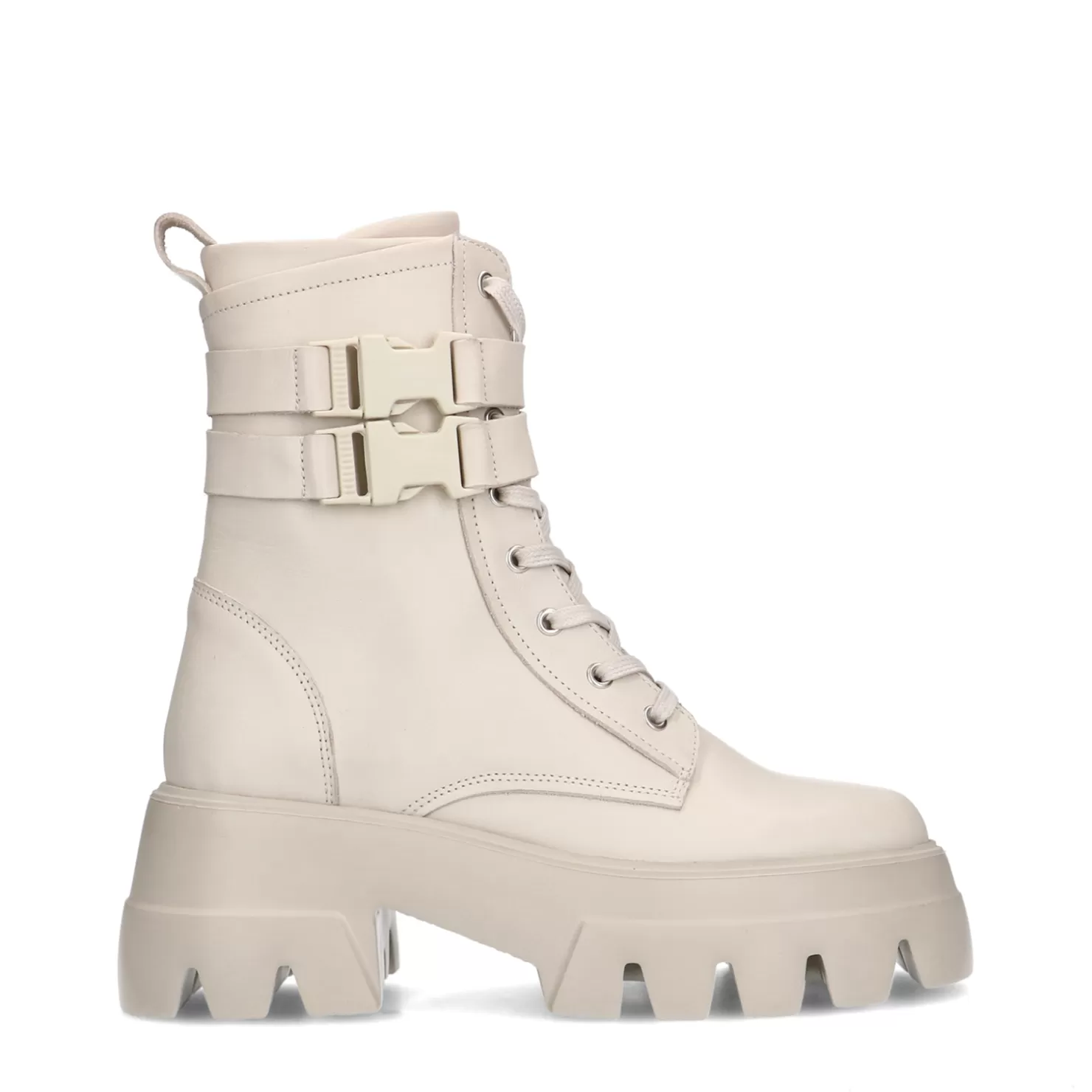 Fashion Sacha Off White Leren Veterboots