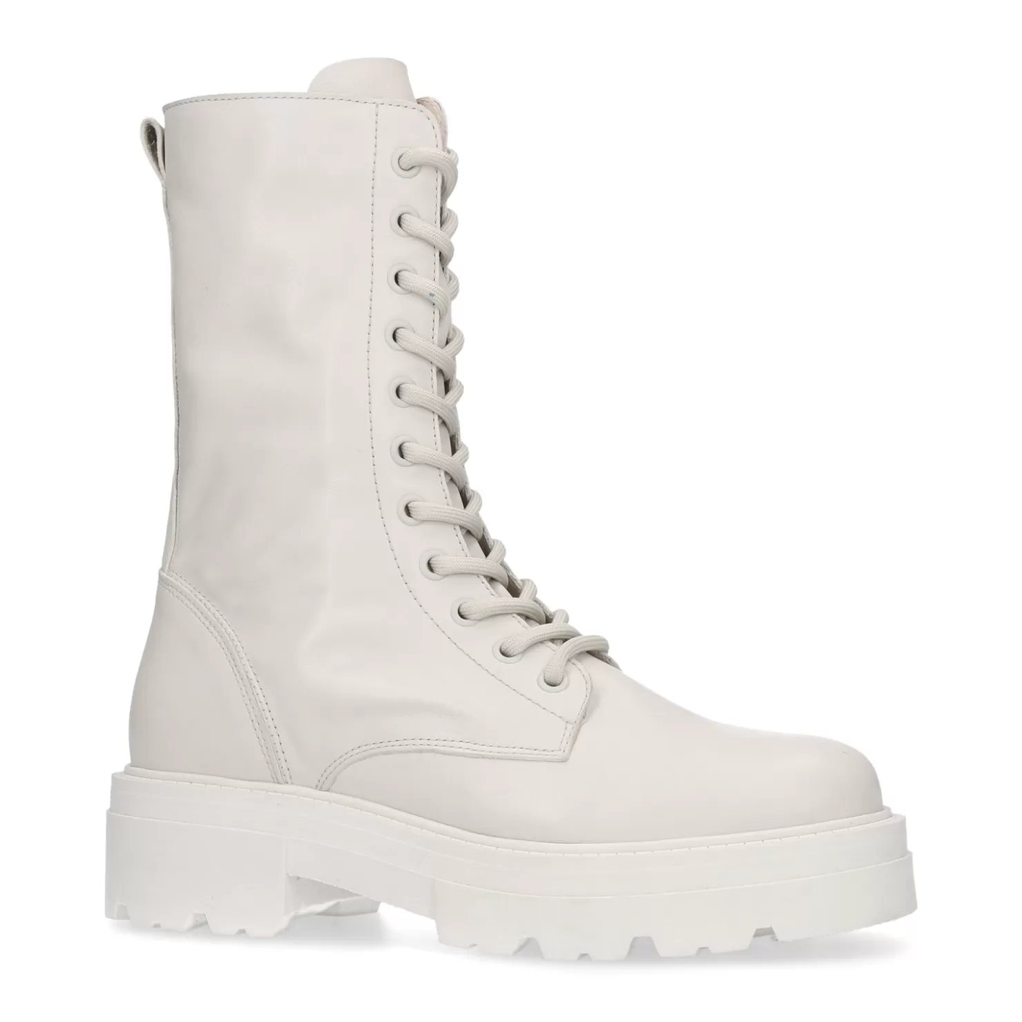 Shop Sacha Off White Leren Veterlaarsjes