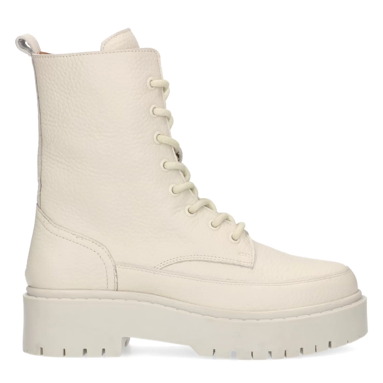 New Sacha Off White Leren Veterlaarzen