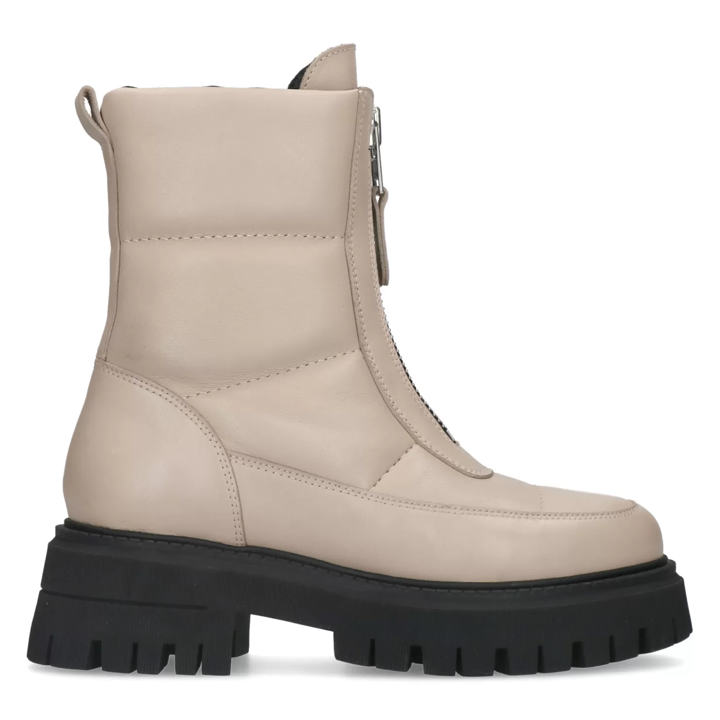 Fashion Sacha Off White Puffer Biker Boots