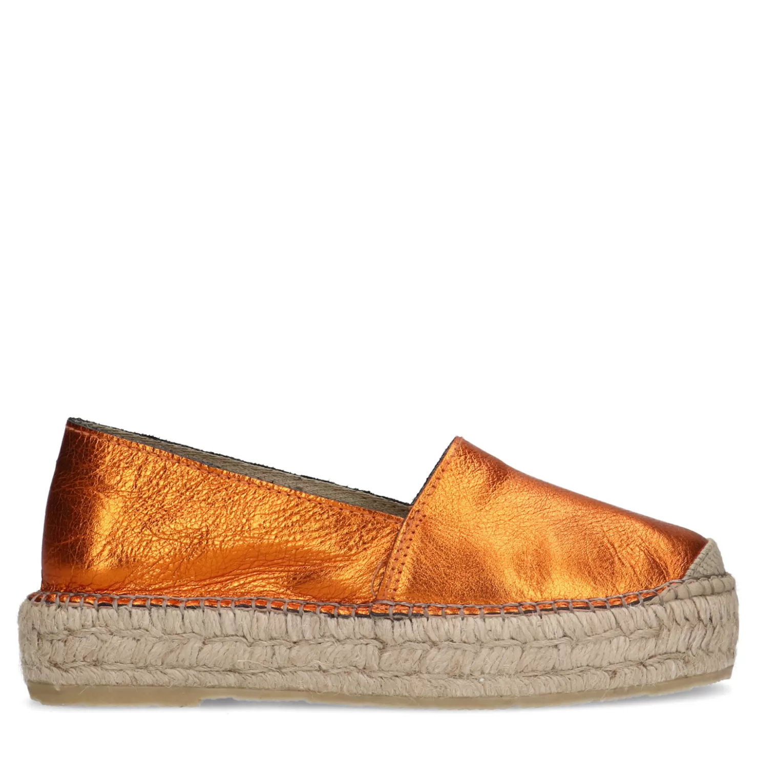 Best Sacha Oranje Metallic Leren Espadrilles