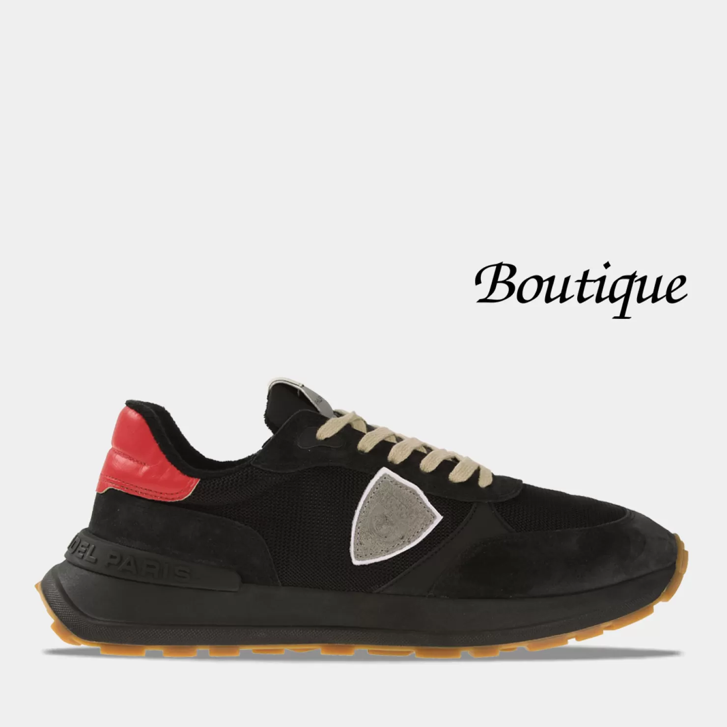 Sale Sacha Philippe Model Antibes Low Zwart/Rood Heren