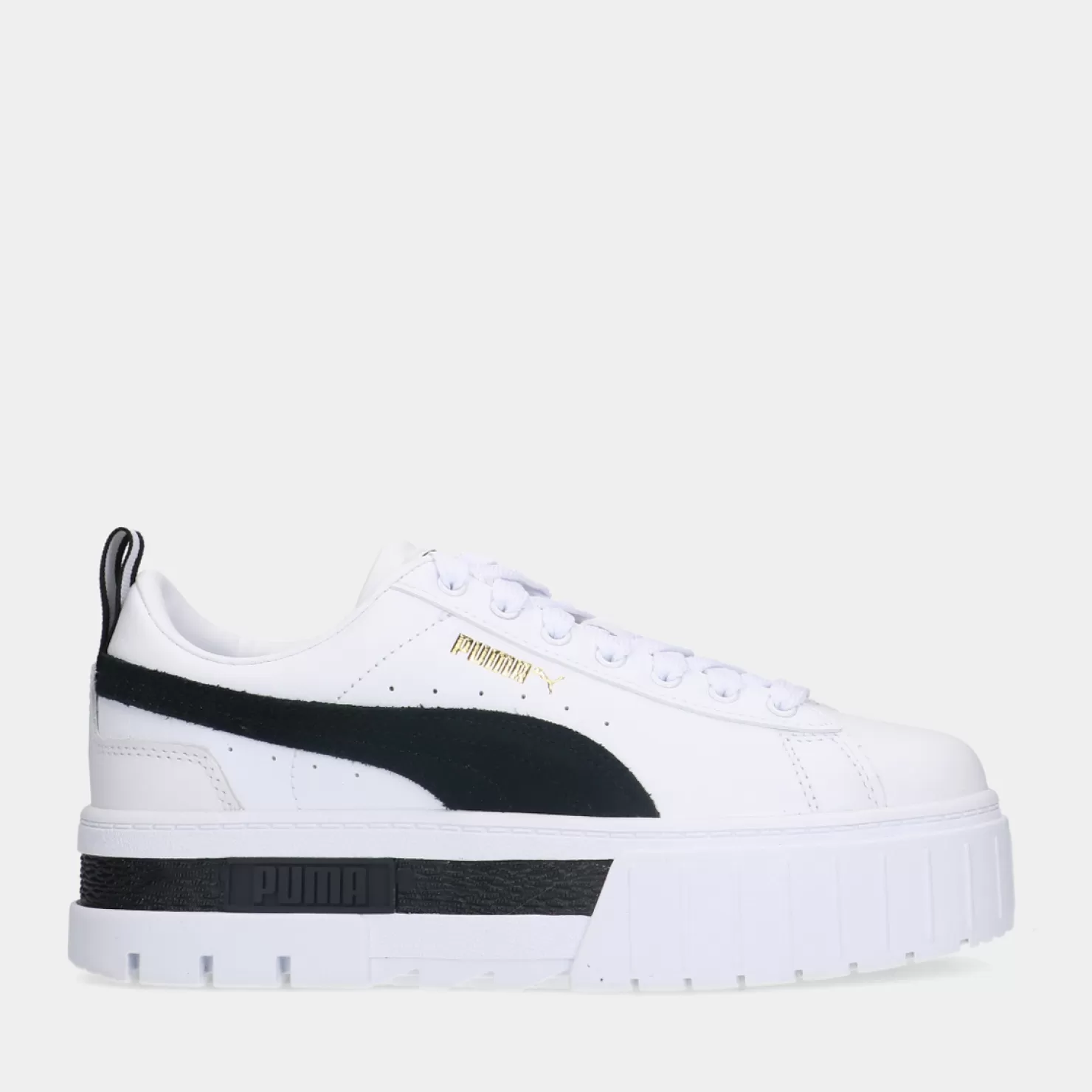 Discount Sacha Puma Mayze Lth White/Black Dames Sneakers