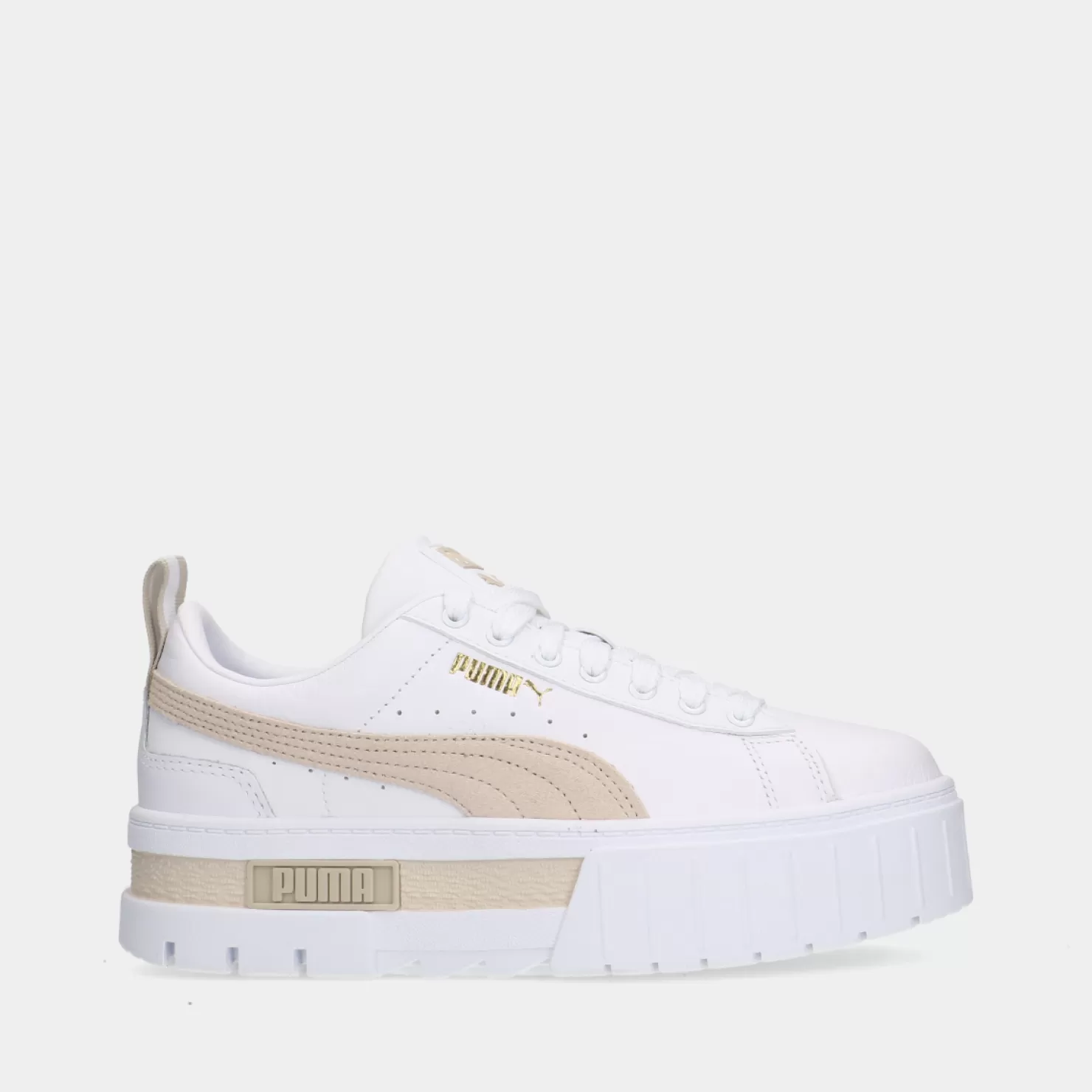 Fashion Sacha Puma Mayze Lth White/Peyote Dames Sneakers