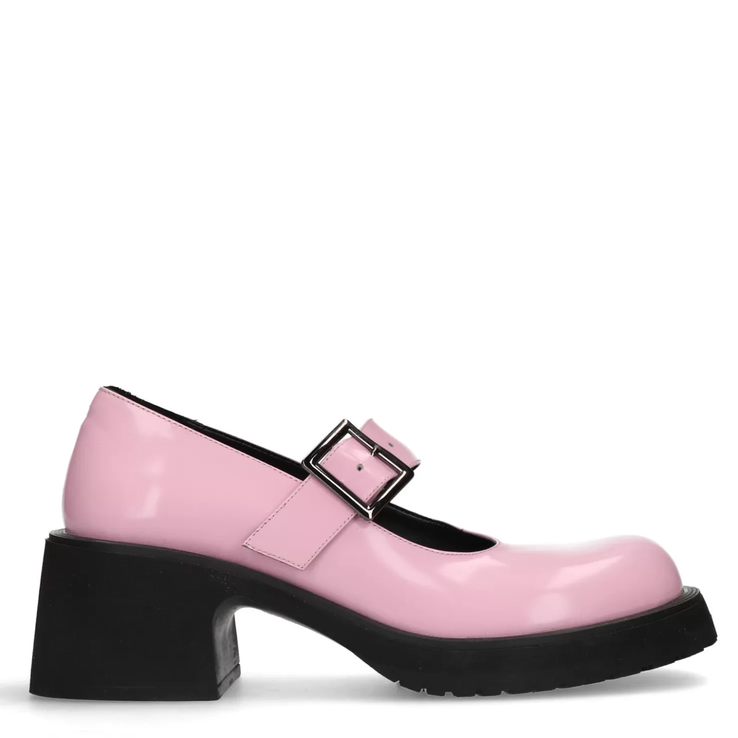 Store Sacha Roze Leren Loafers Met Hak