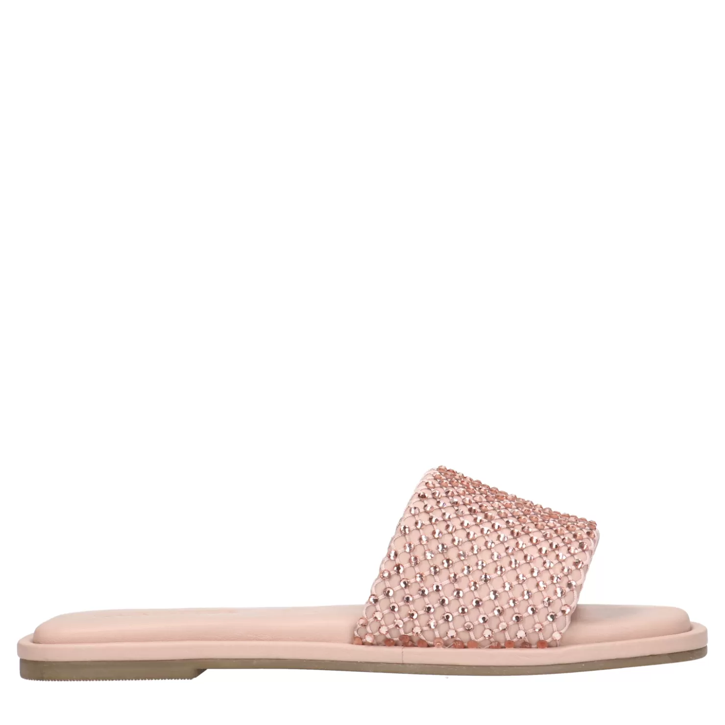 Best Sacha Roze Leren Slippers Met Strass Band