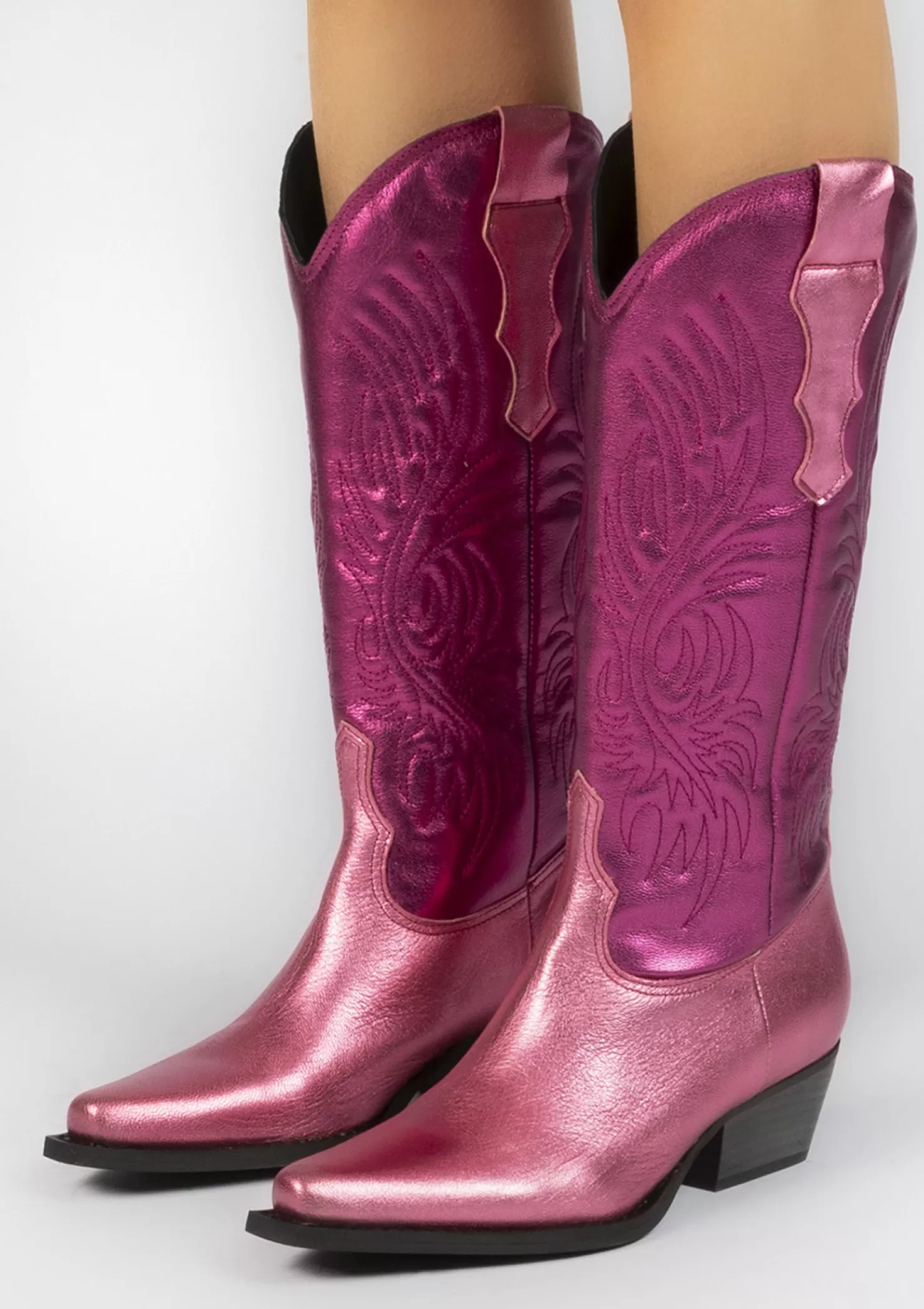 Best Sacha Roze Metallic Cowboylaarzen