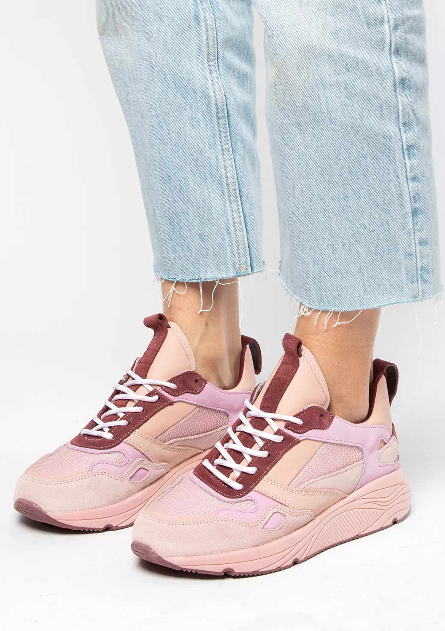 Hot Sacha Roze Suede Dad Sneakers