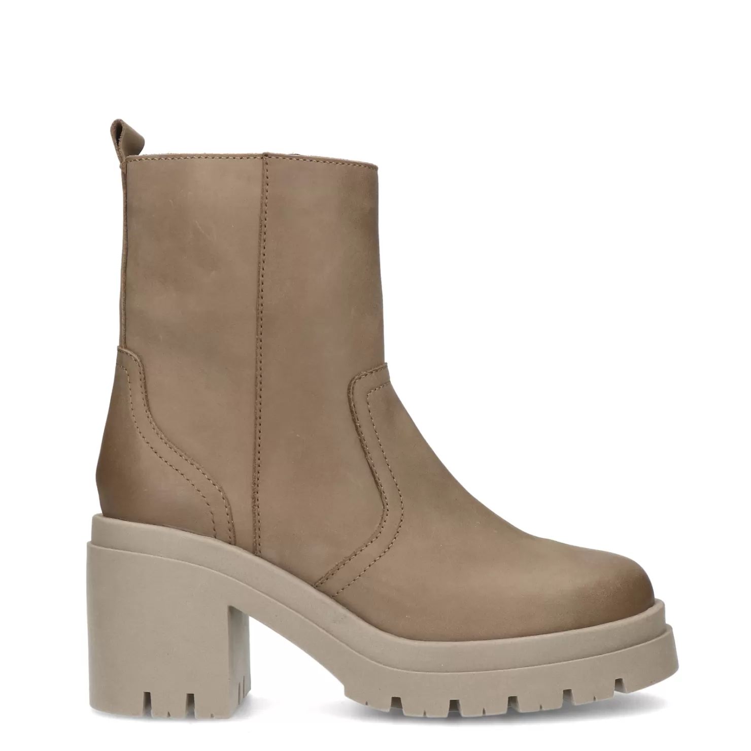 Best Sacha Taupe Enkelboots Met Plateau Hak