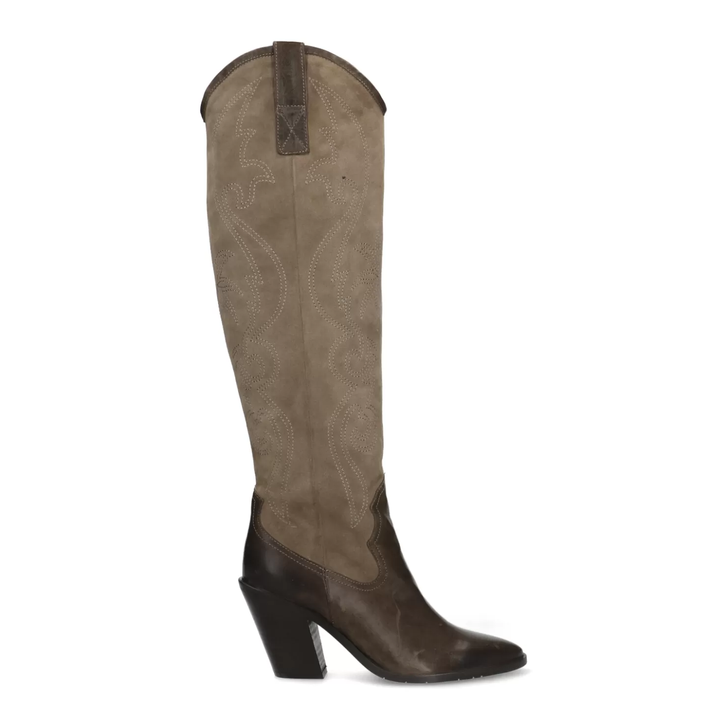 Cheap Sacha Taupe Hoge Cowboylaarzen