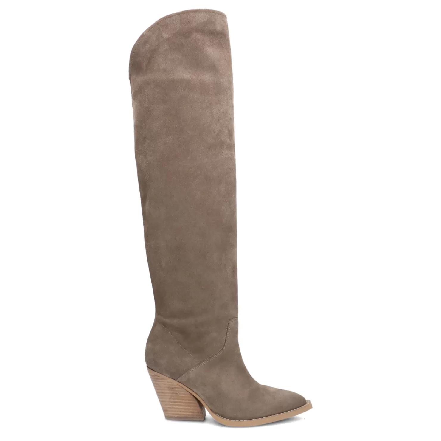 Flash Sale Sacha Taupe Hoge Suede Cowboylaarzen