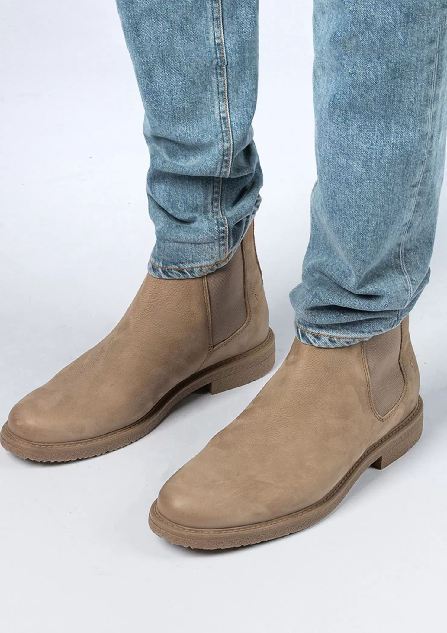 Cheap Sacha Taupe Nubuck Chelsea Boots