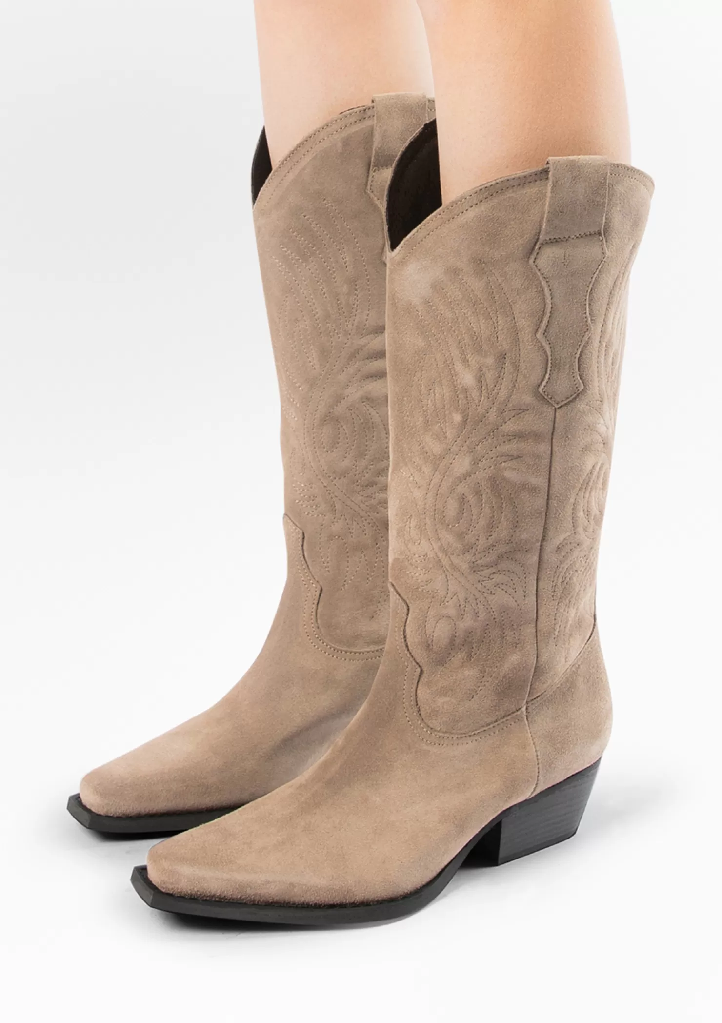 Shop Sacha Taupe Suede Cowboylaarzen