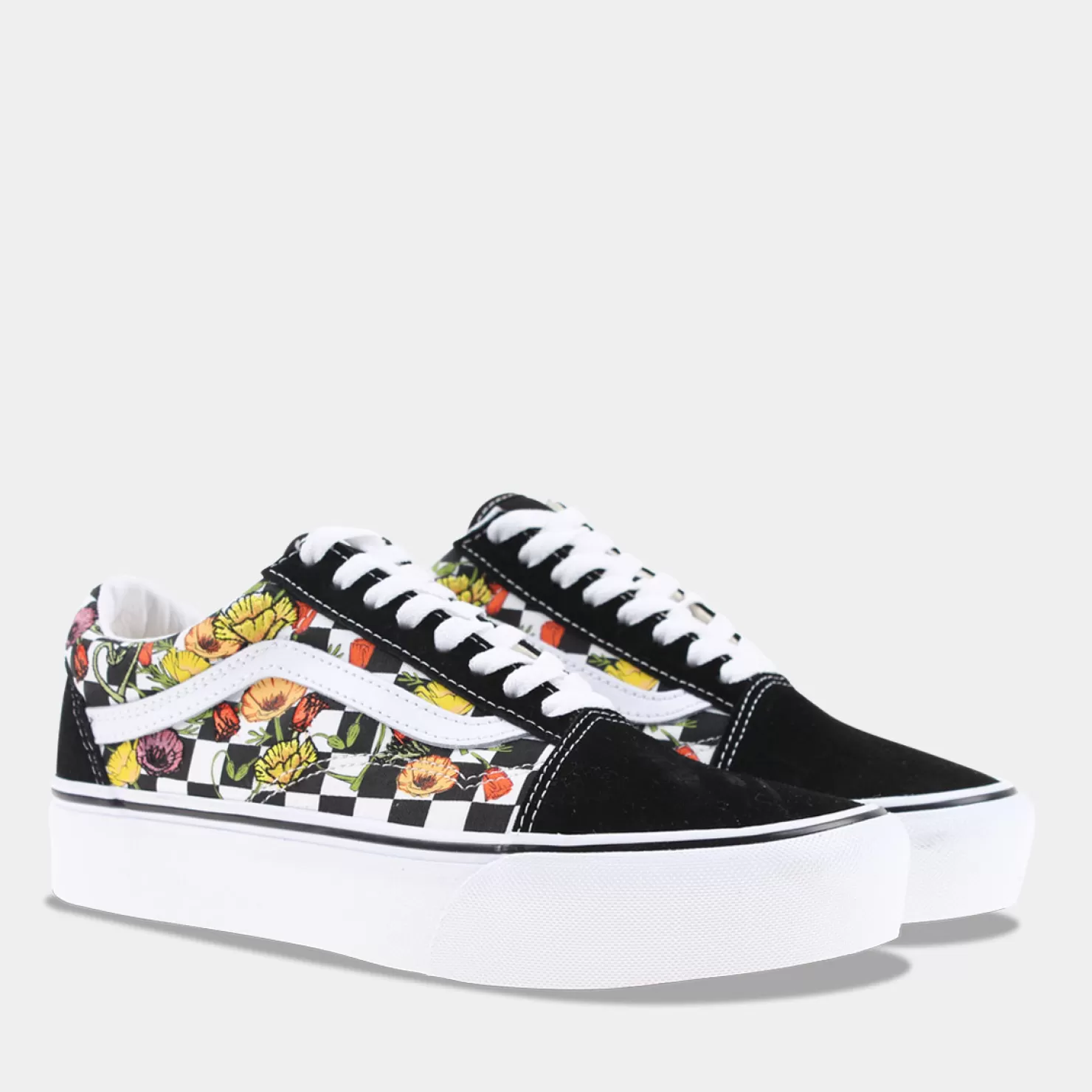 Outlet Sacha Vans Old Skool Platform Zwart/Multikleuren Dames